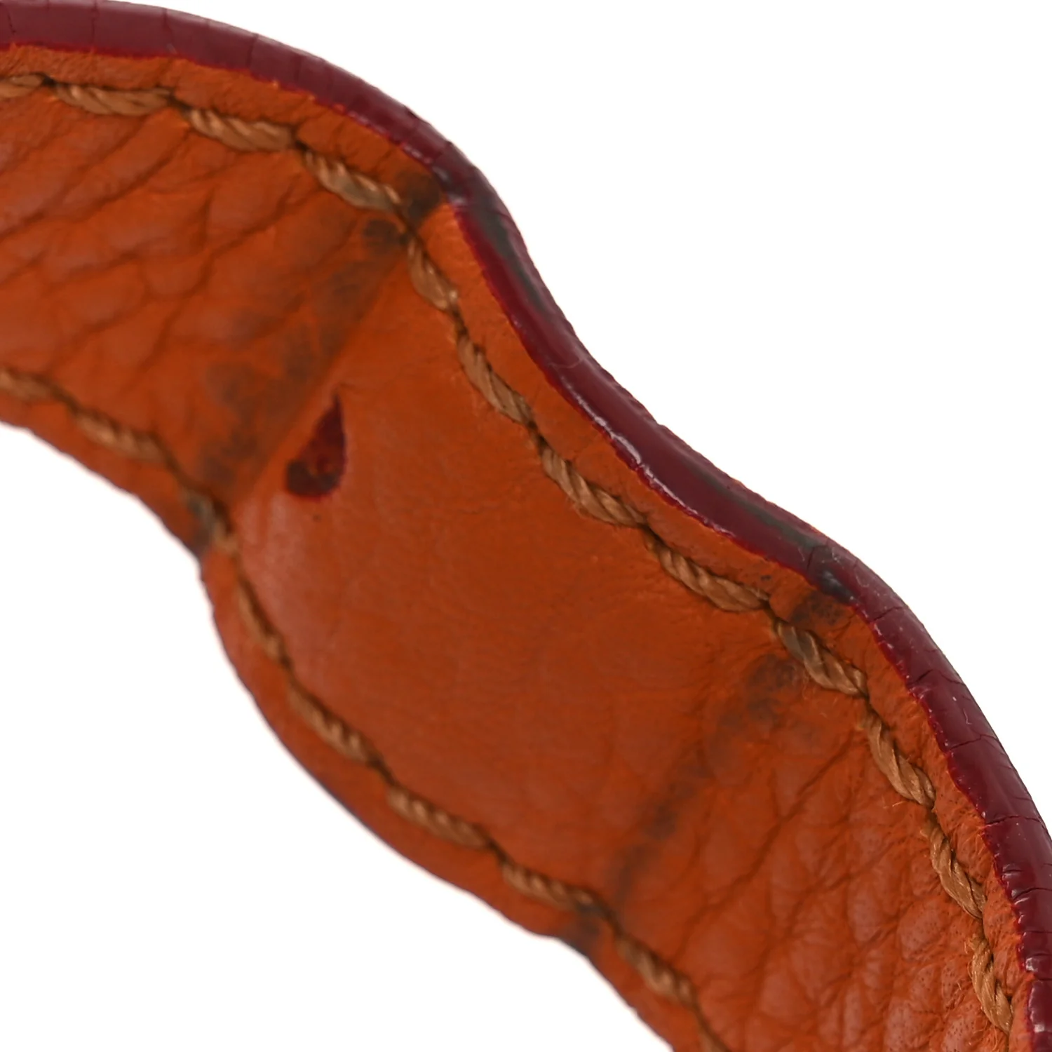 Grained Calfskin Small Marcie Saddle Bag Wood Rose
