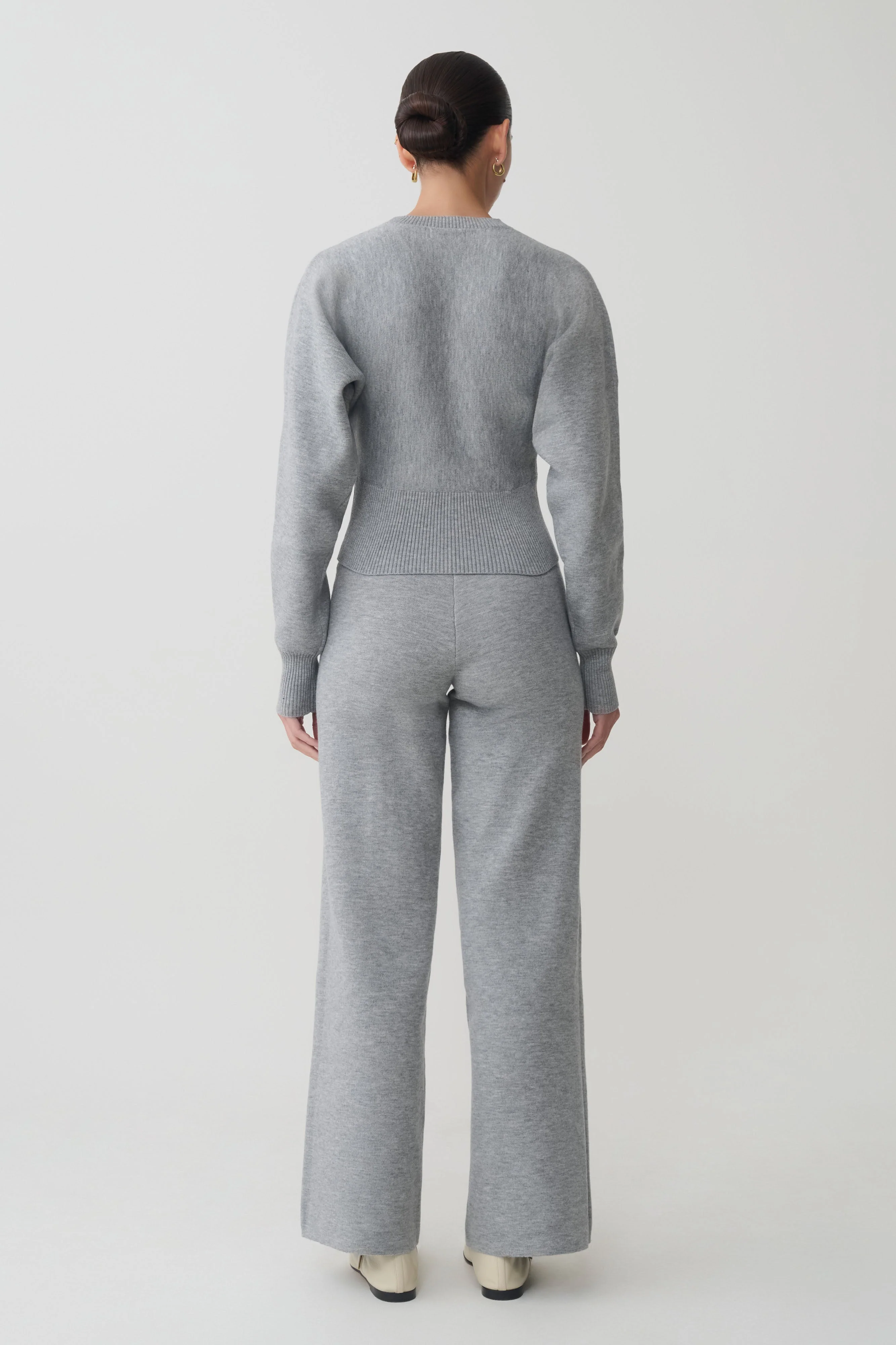 Kerrymae Straight Leg Knit Pants - Grey Marle