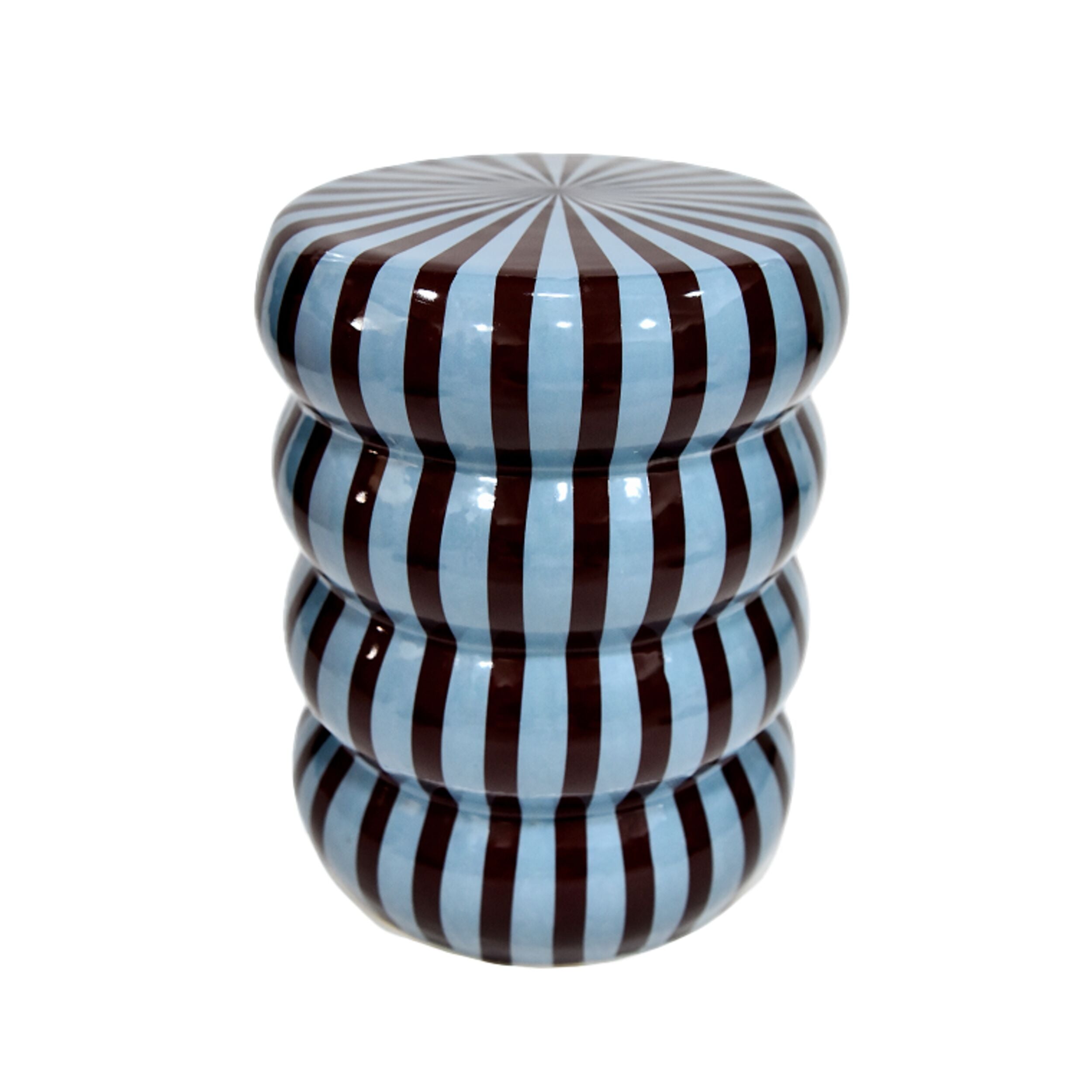 Kiro Curved Stool Dark Cocoa/Pale Blue
