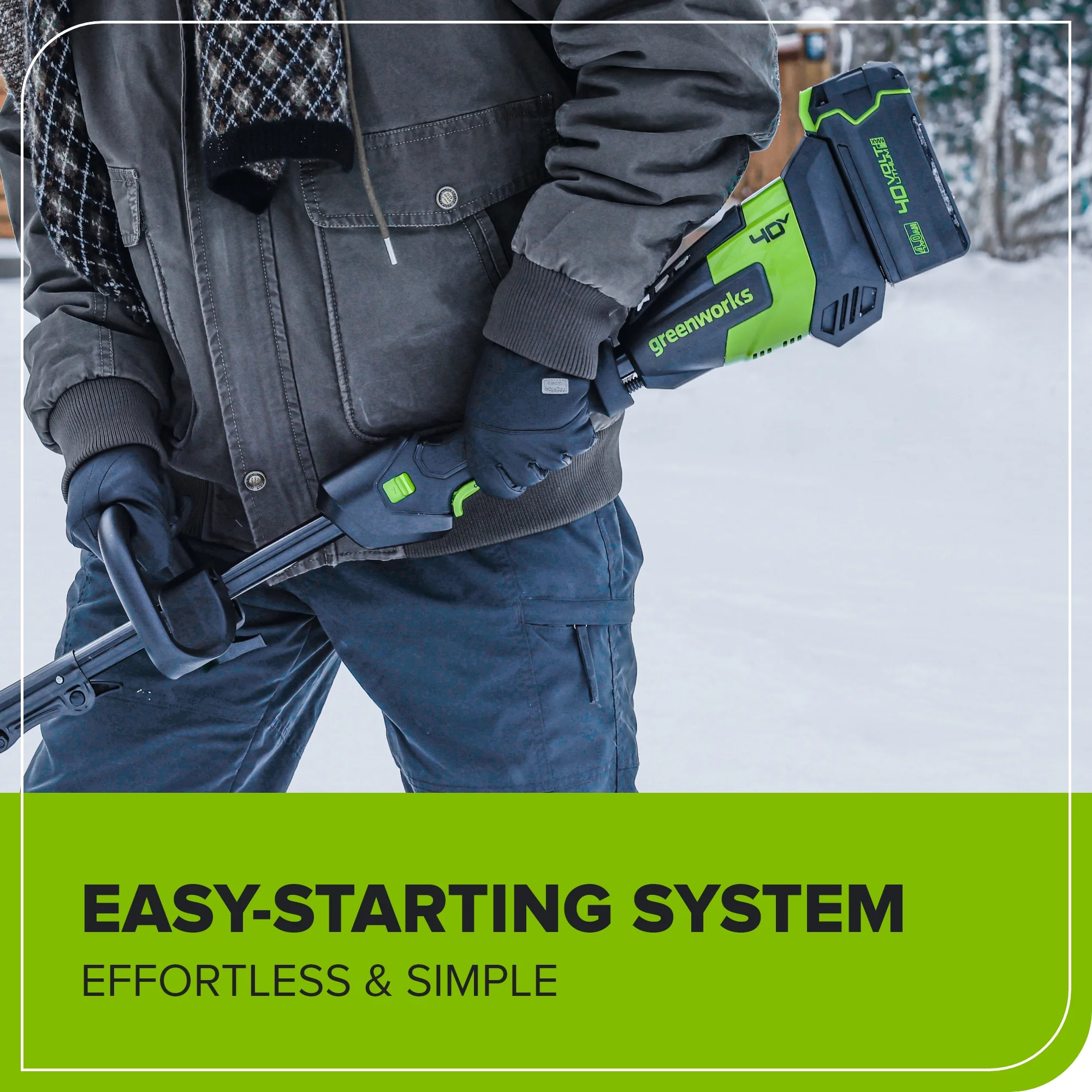 40V 12" Brushless Cordless Snow Shovel with LED Light, 4.0Ah Battery and Charger Included - Image 5