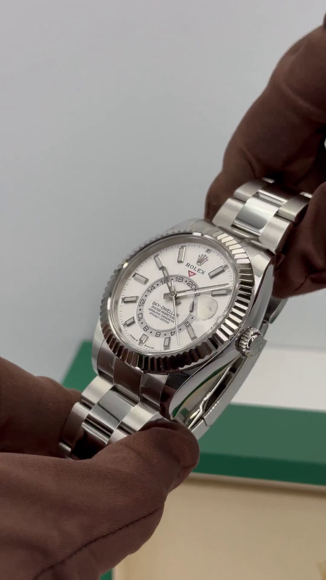 [Super Clone]RLX  Sky-Dweller 42mm Stainless Steel White Dial Oyster - 336934