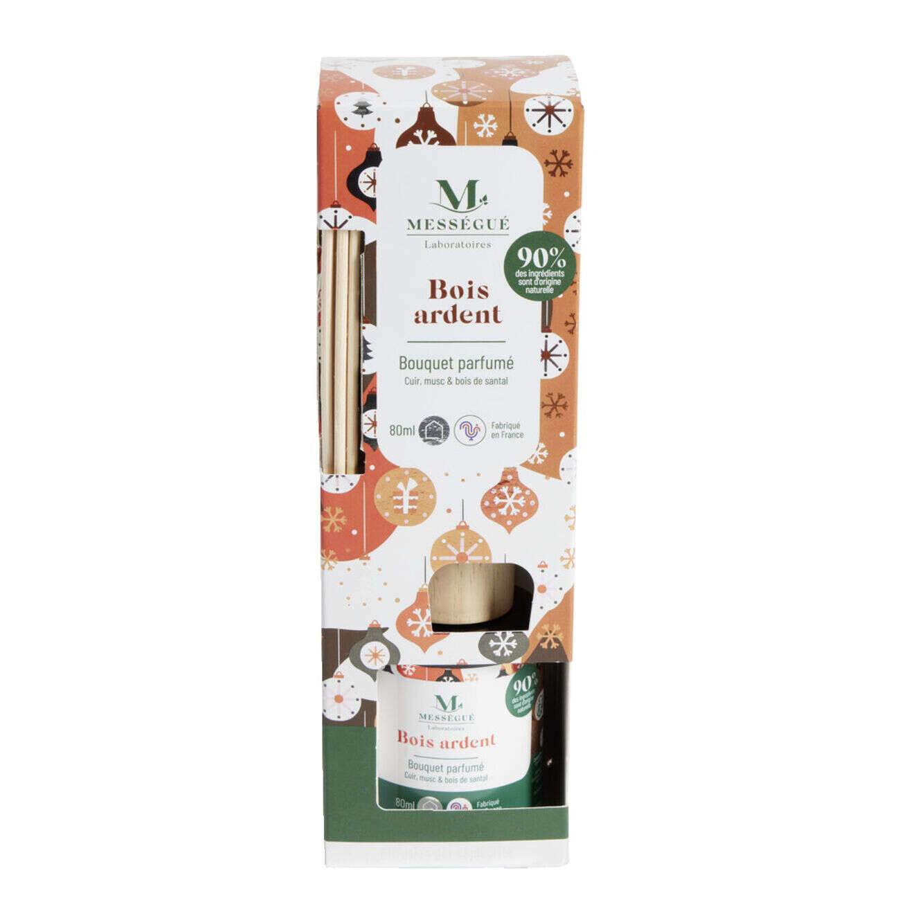 Diffuseur à bâtonnets 80ml Mességué bouquet parfumé bois ardent