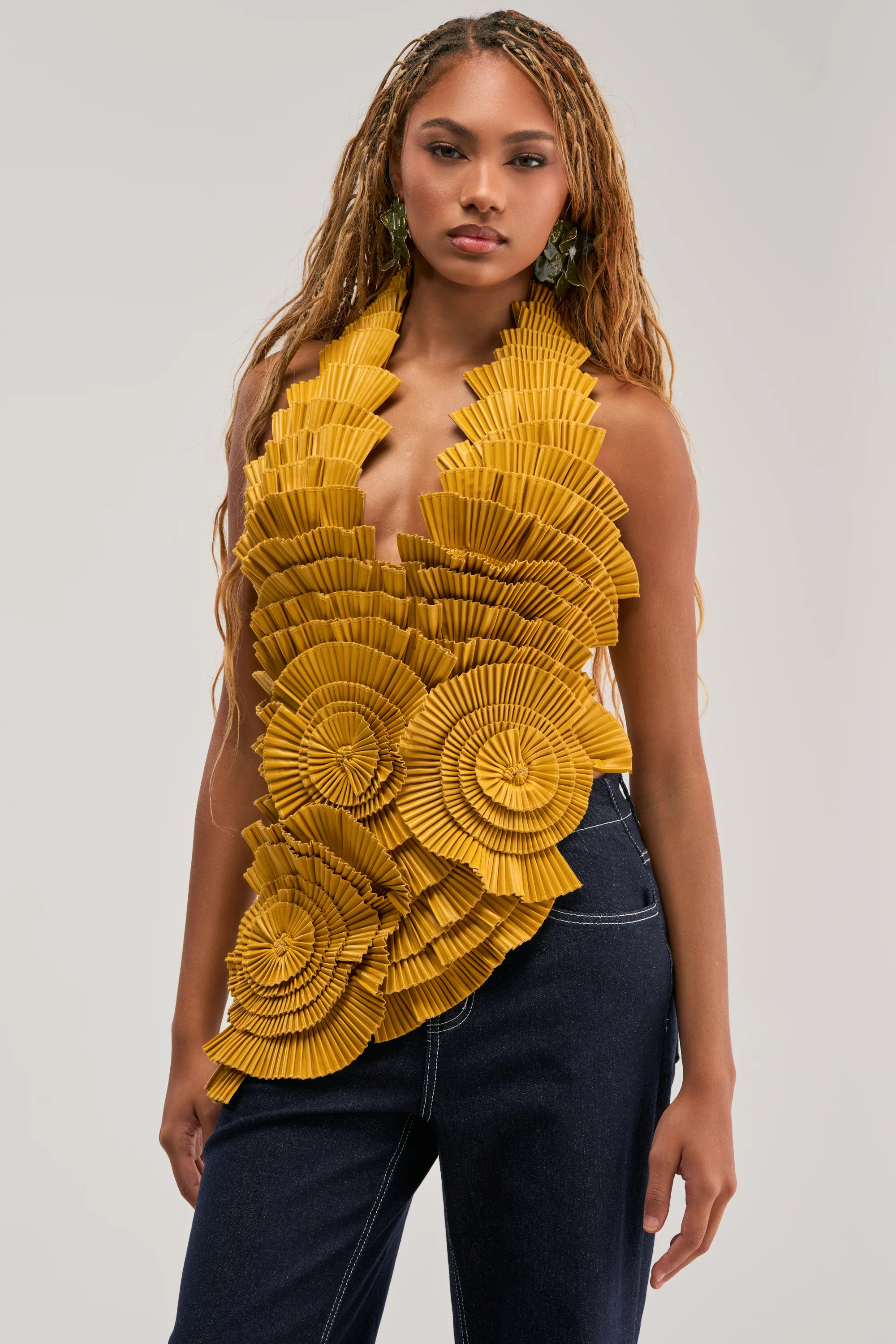 MOLTEN PETAL PLEATED TOP - Akira Store
