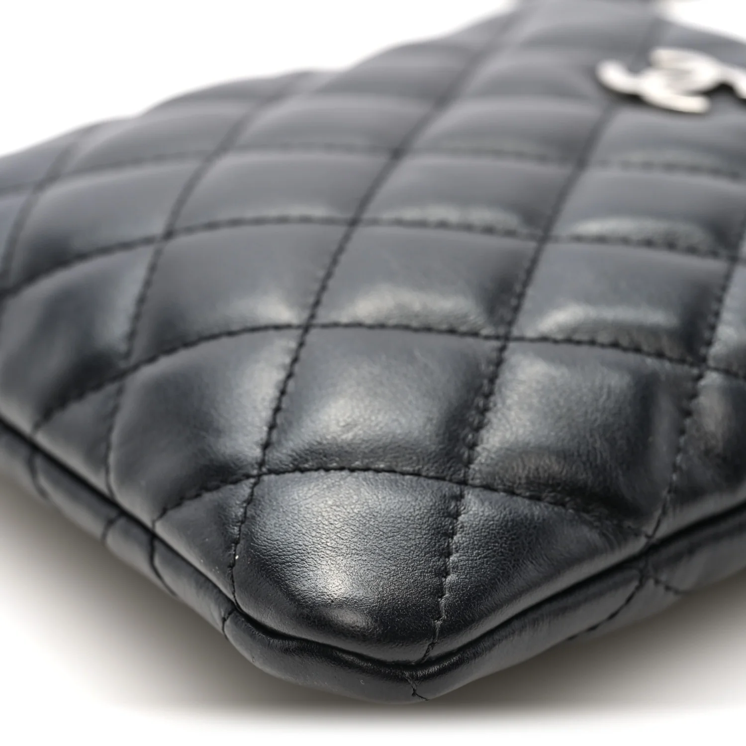 Calfskin Quilted Crossbody Bag Black
