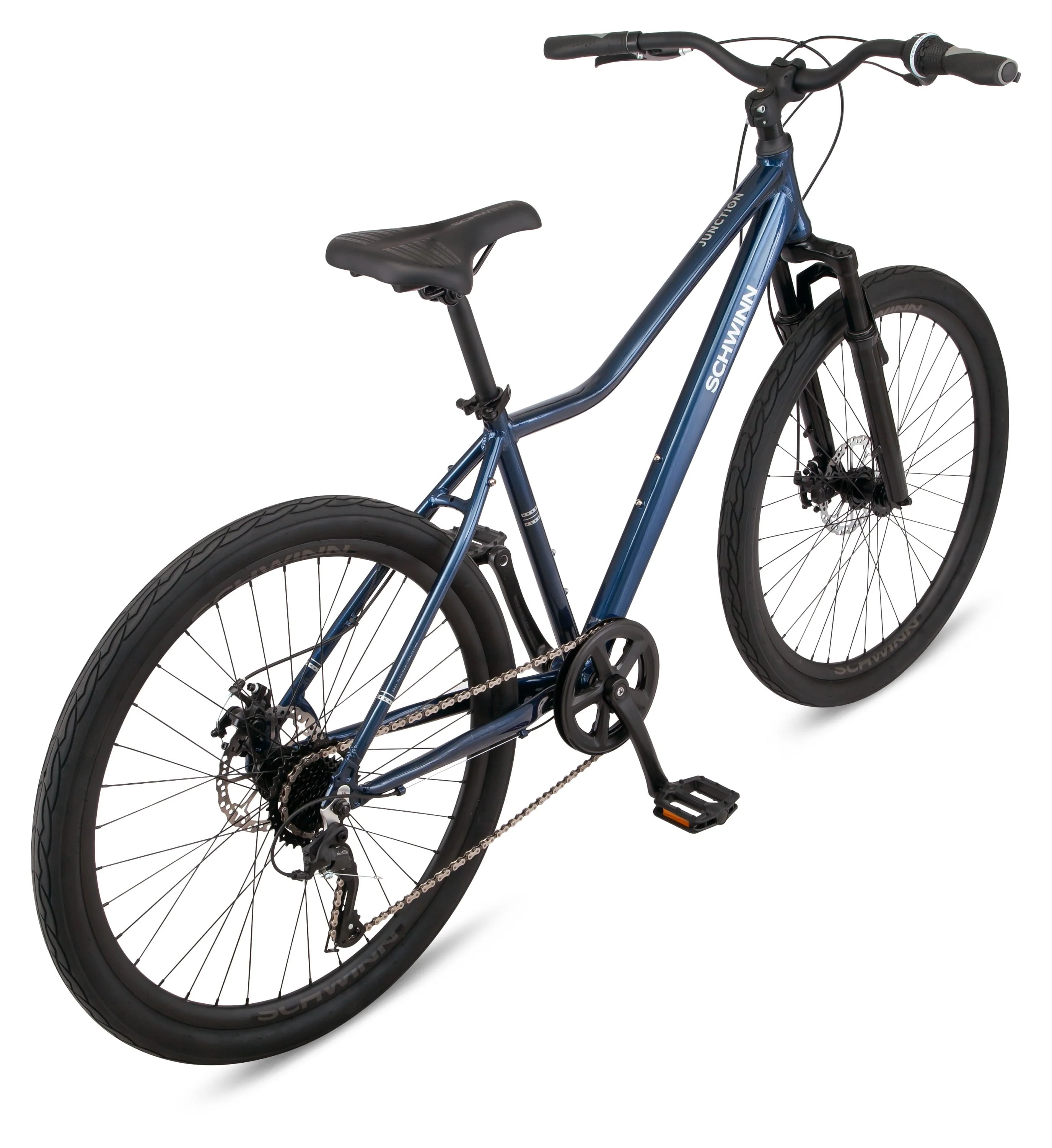 Schwinn Junction 27.5 in Mens Hybrid Bike, 7 Speed Adult Bicycle, Navy