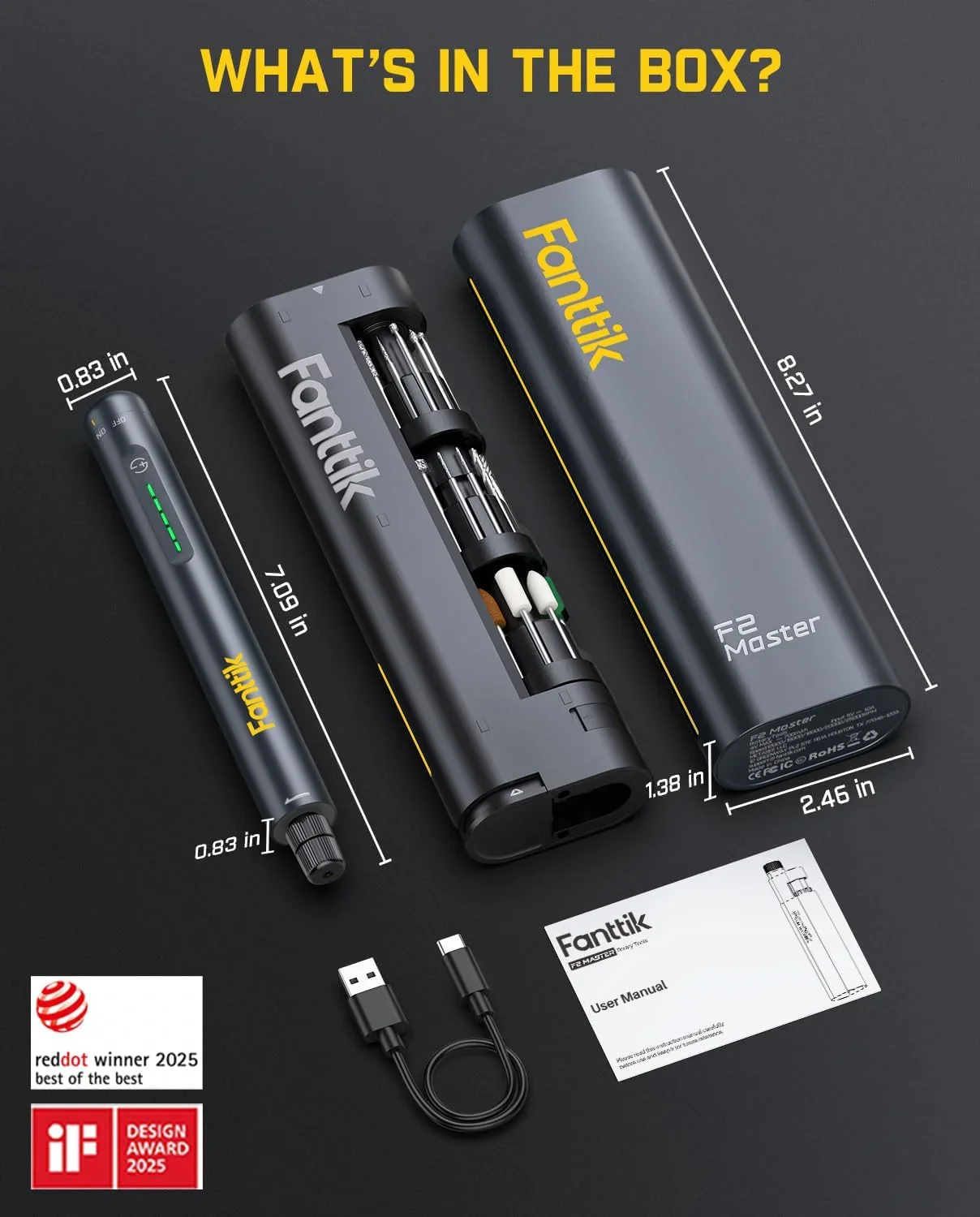 F2 Master  Cordless Rotary Tool Kit 4V, 25000 RPM, 5 Speeds, 35 Accessories, Power Tool for , Polishing, Drilling, Carving