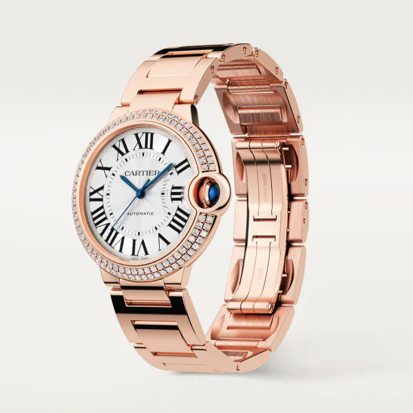 [Super Clone]BALLON BLEU Diamond Rose Gold 36mm