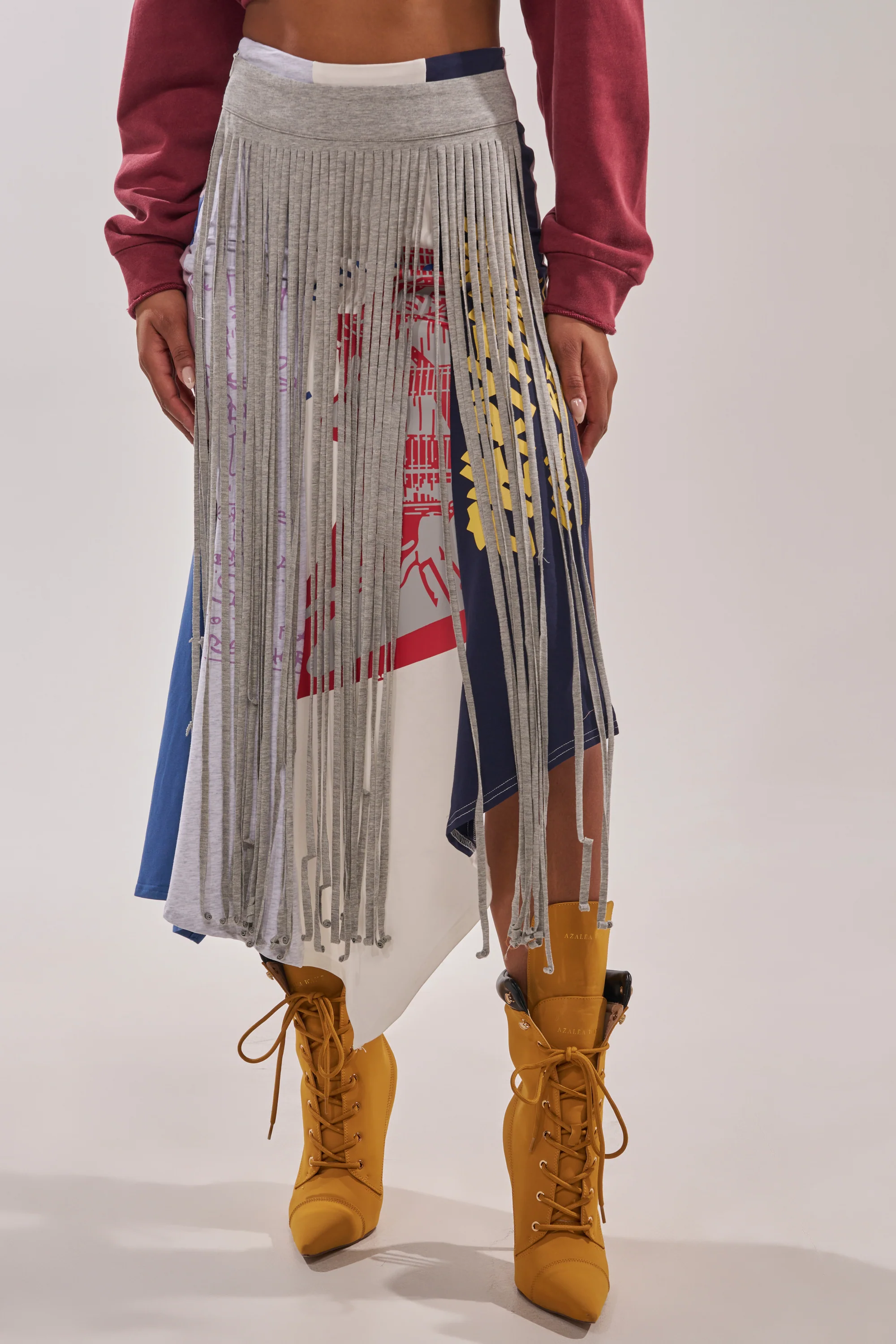 STRESSED AND DISTRESSED MIDI SKIRT - Akira Store