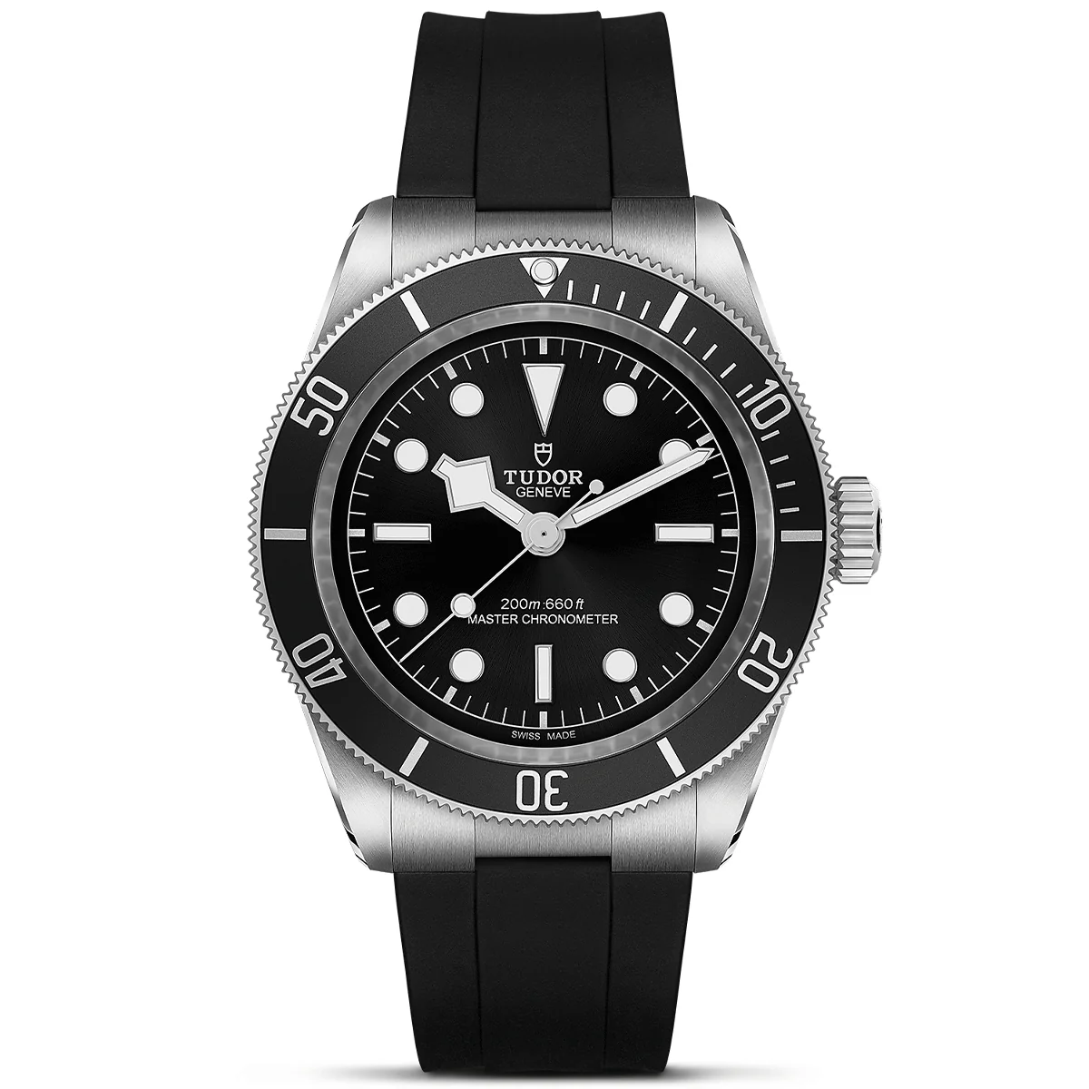 [Super Clone]Black Bay 41mm Black Dial & Bezel Men's Rubber Strap Watch