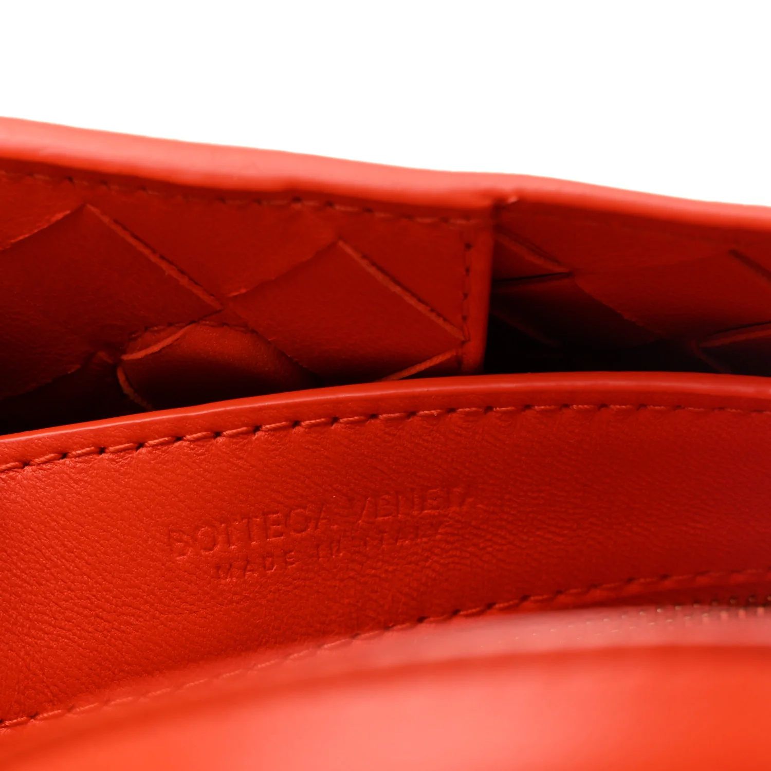 Nappa Intrecciato Small Andiamo With Chain Shoulder Bag Orange
