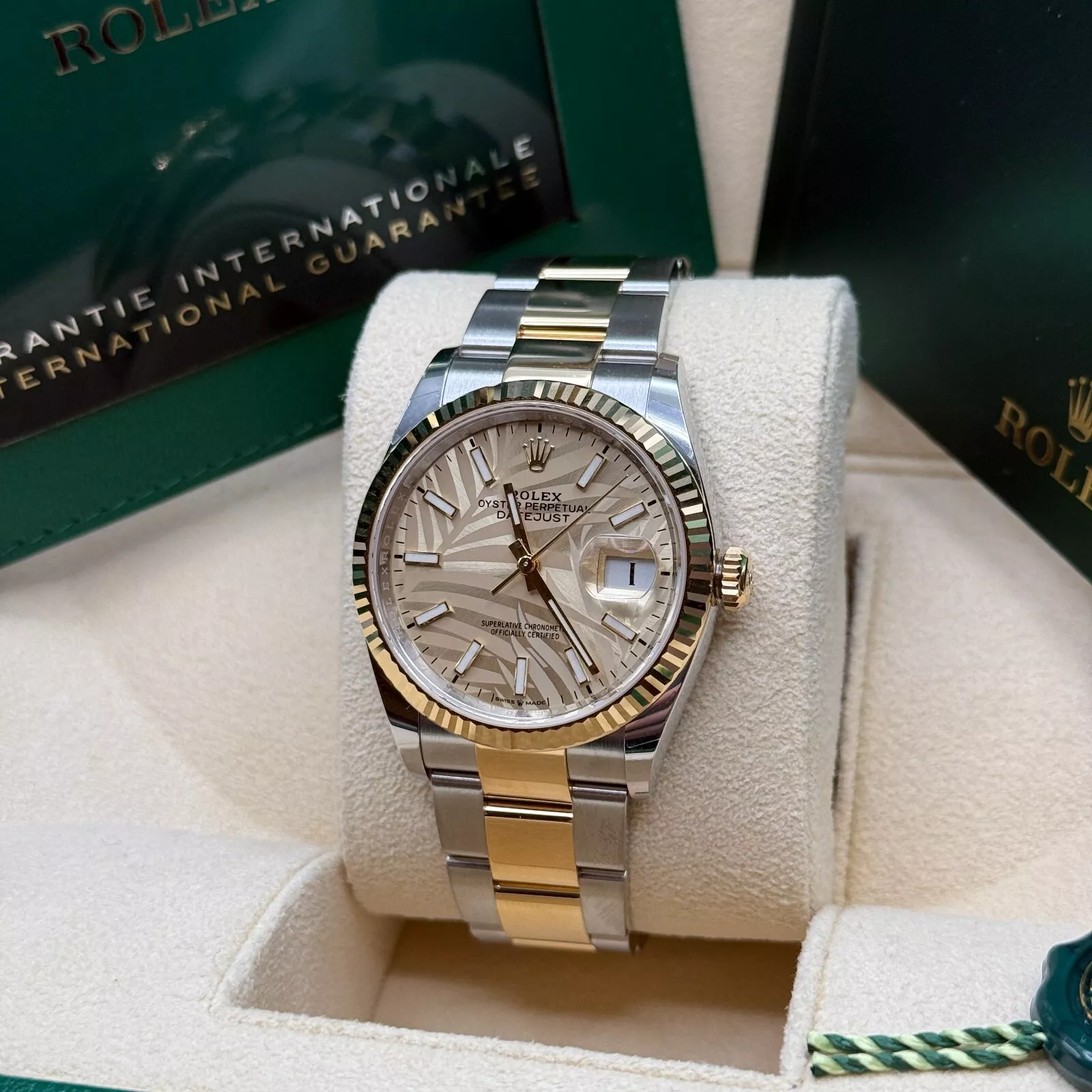 [Super Clone]RLX  Datejust 36mm 126233-0038 Golden Palm Motif 36mm Dial Oyster Bracelet Watch