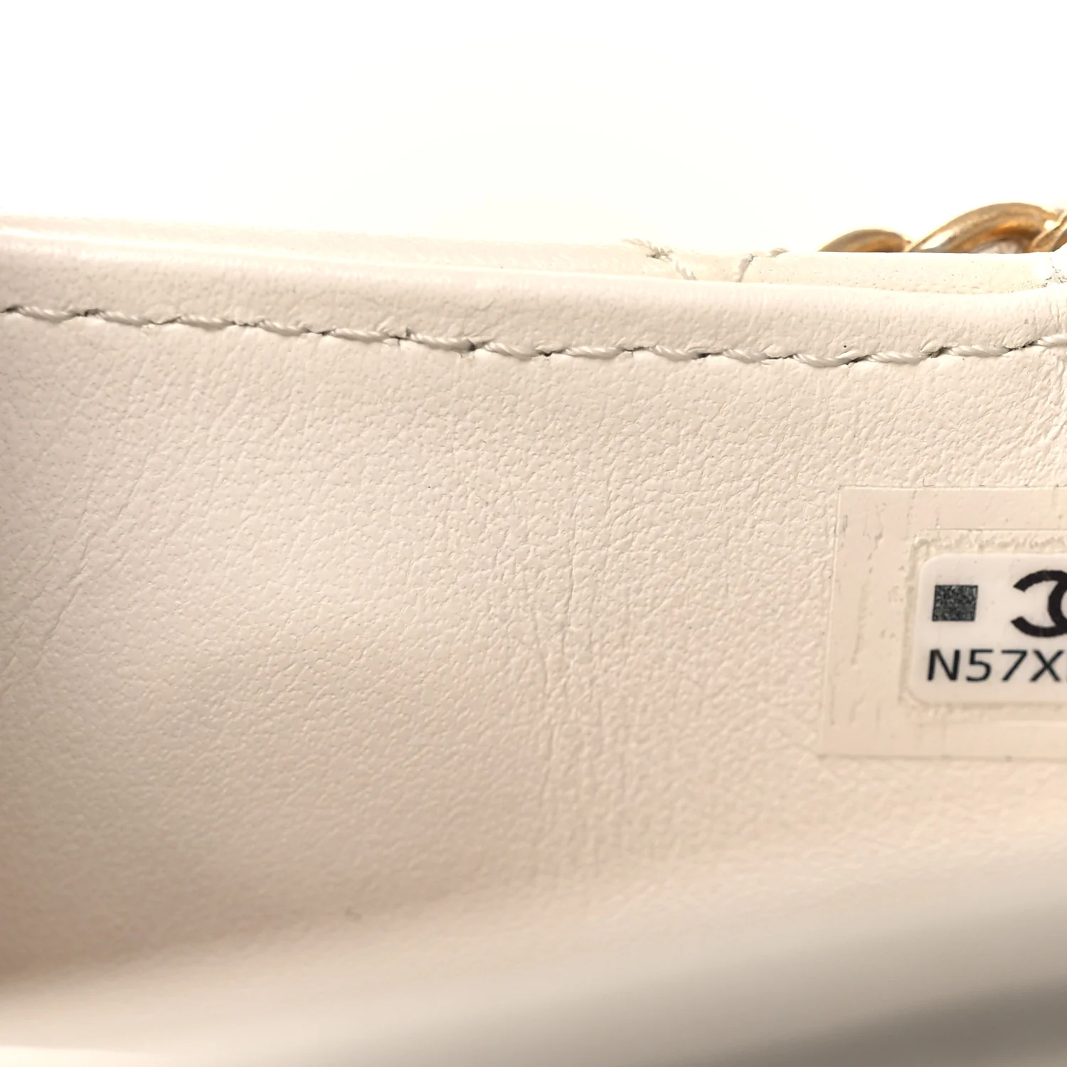 Shiny Aged Calfskin Quilted Mini Nano Kelly Shopper White