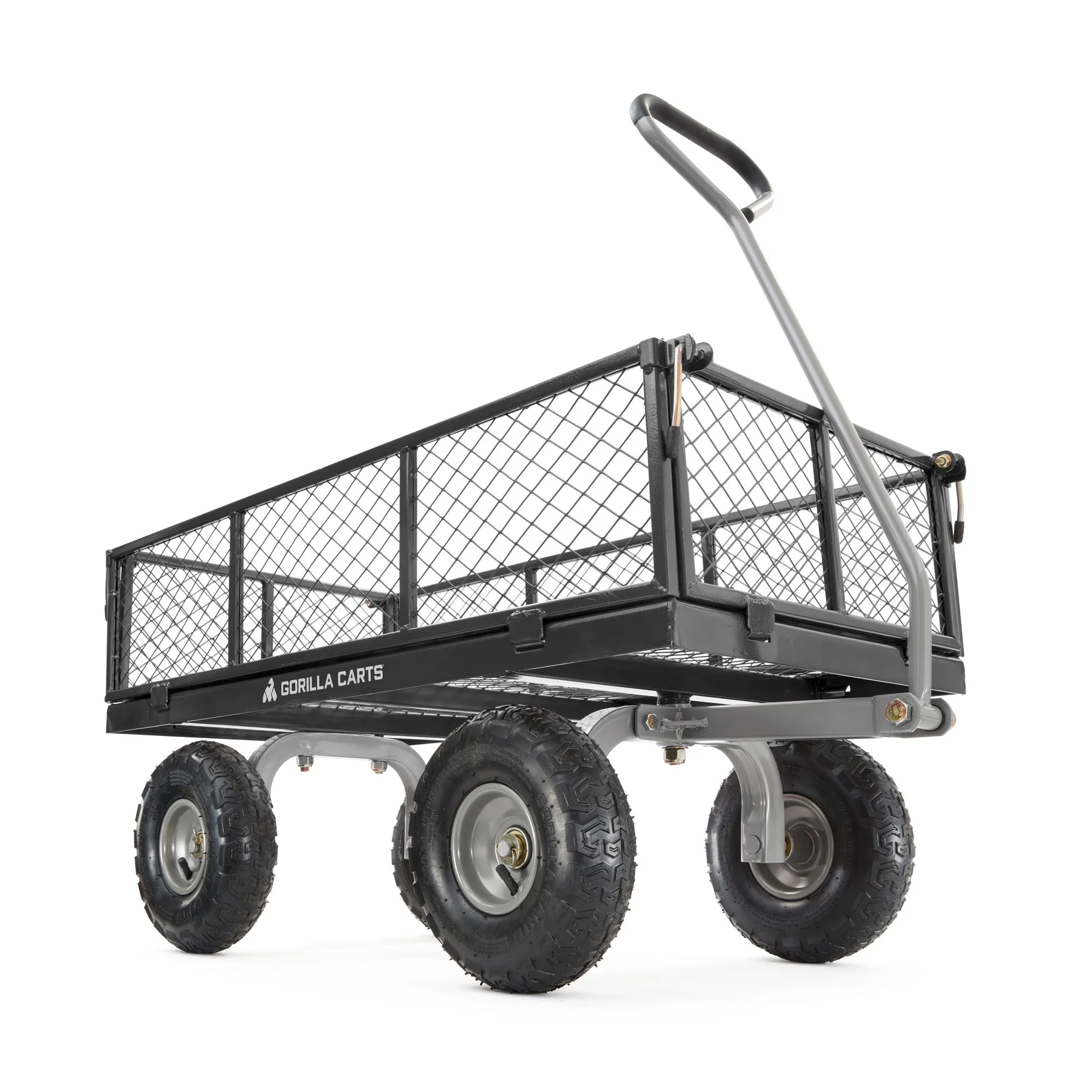 Steel Utility Cart with Removable Side Panels, 800 lb Capacity, Black - Image 7