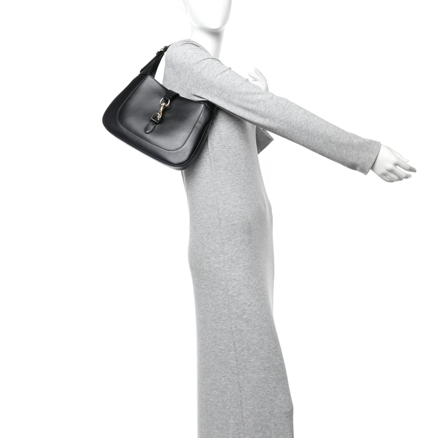 Calfskin Small Jackie Shoulder Bag Black