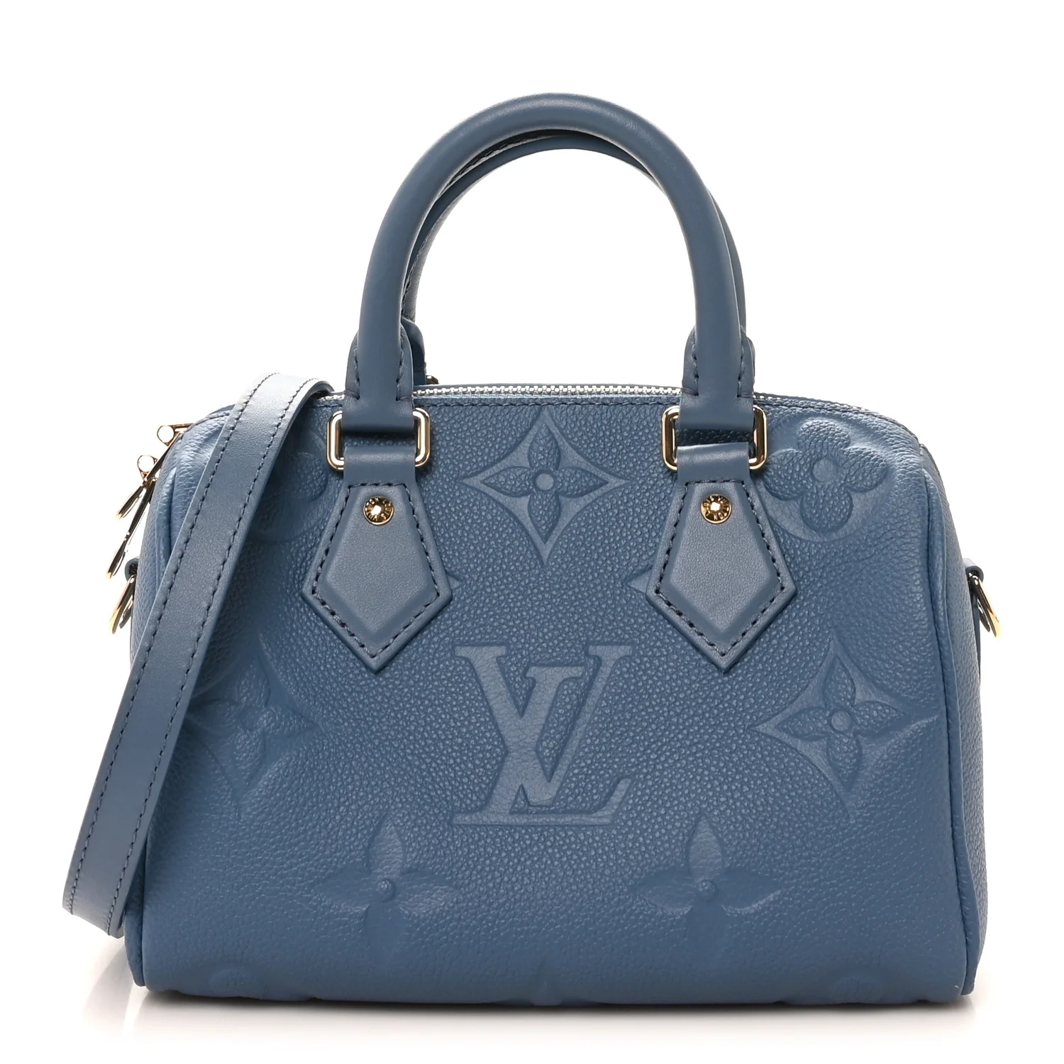 Metallic Empreinte Monogram Giant Speedy Bandouliere 20 Navy Nacre