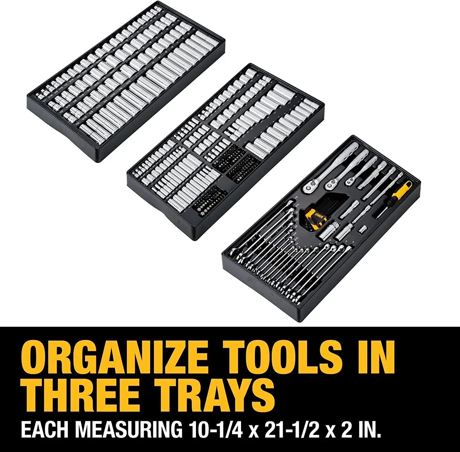 DEWALT Mechanics Tool Set, 1/4, 3/8, 1/2 Drive Tools and Combo Wrenches, 341 Piece (DWMT45341)