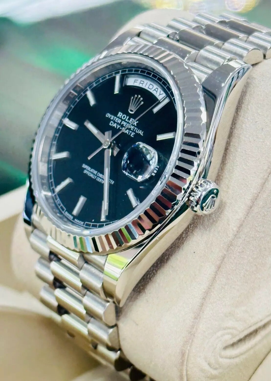[Super Clone]RLX  Day-Date 40mm 228236-0003 Black Dial