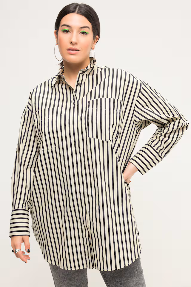 Striped Button-Down Blouse