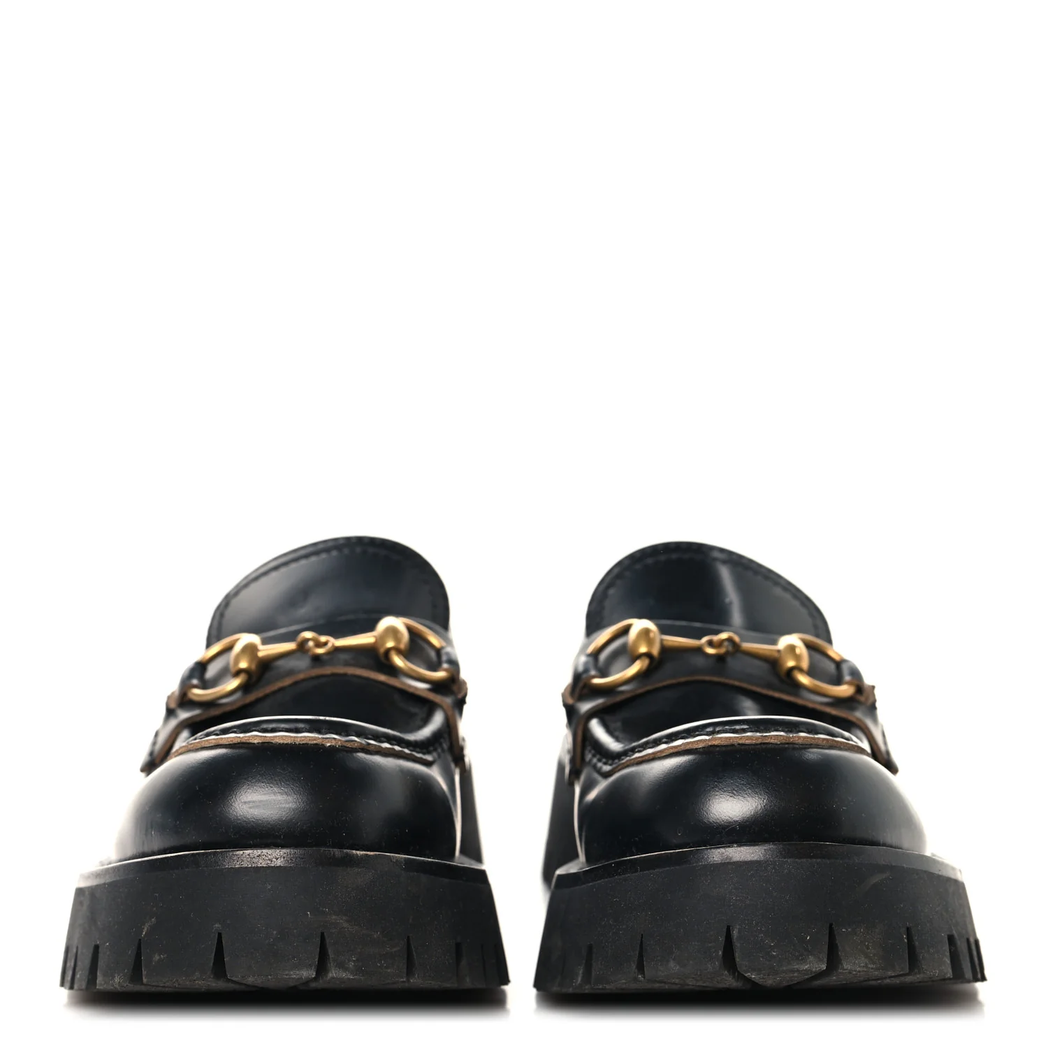 Cordovan Lux Womens Harald Horsebit 25mm Platform Loafers 35 Black