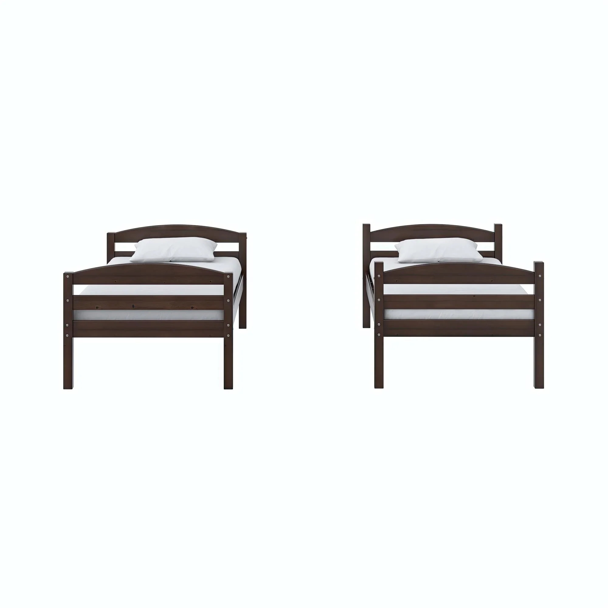 Better Homes & Gardens Leighton Solid Wood Twin-over-Twin Convertible Bunk Bed, Vanilla