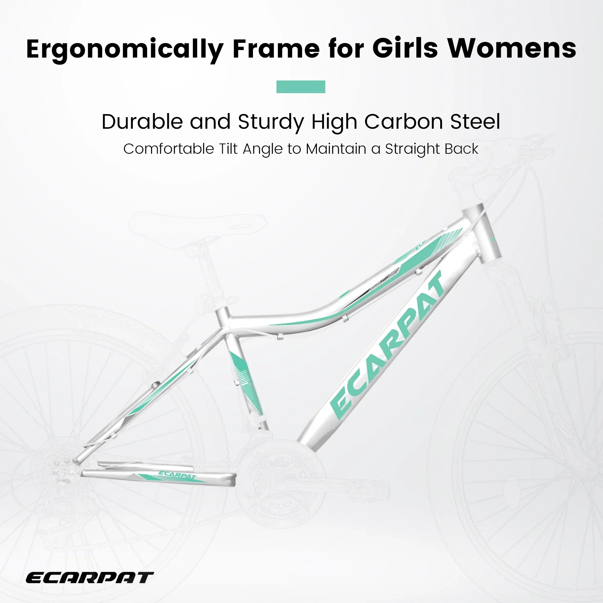 24“/26 Mountain Bike for Women - 21-Speed, Dual Disc Brakes, Front Suspension, All-Terrain Tires, 85% Pre-Assembled Carbon Steel Frame Bicycle