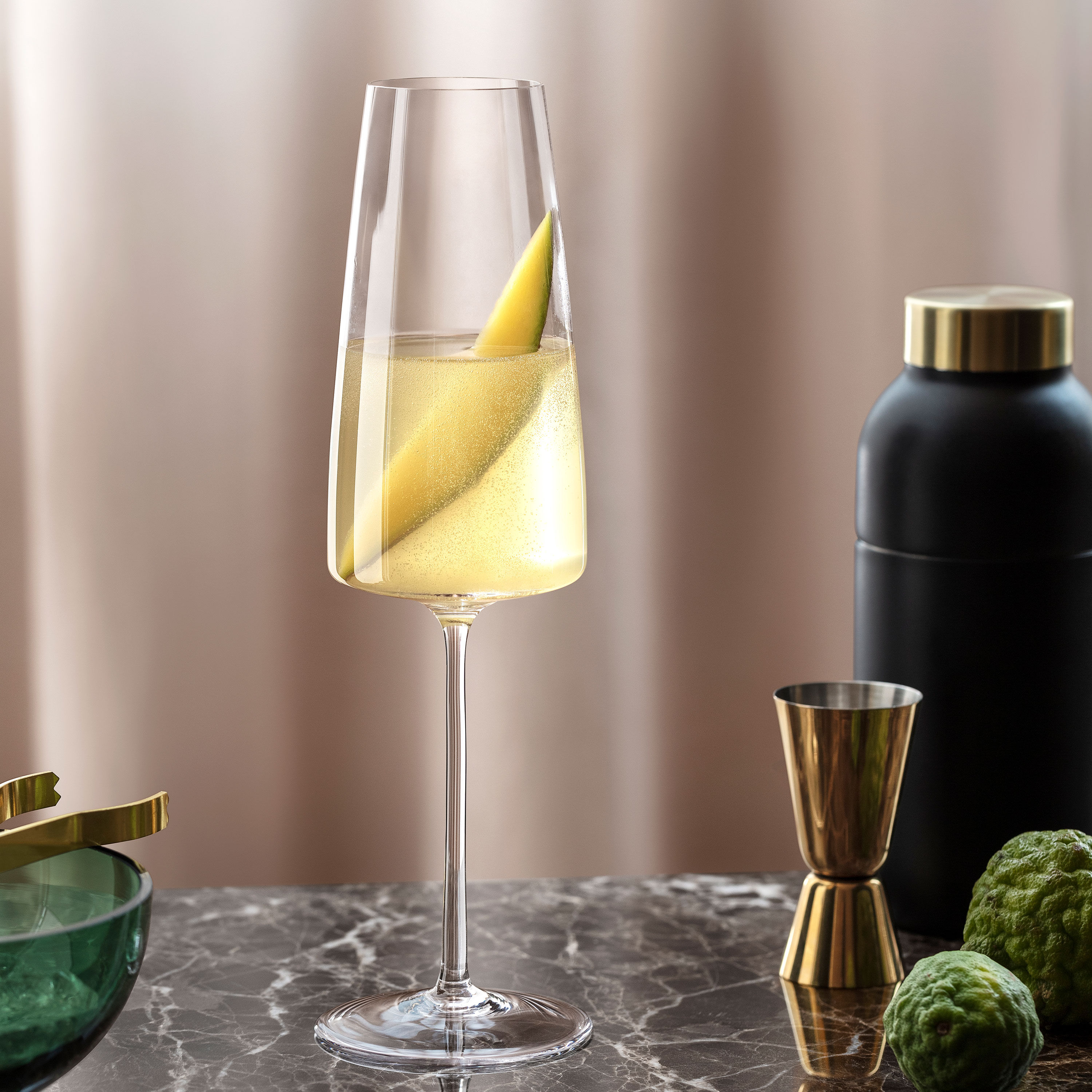 MetroChic Champagne glass - Clear, 4.1 oz, crystal glass