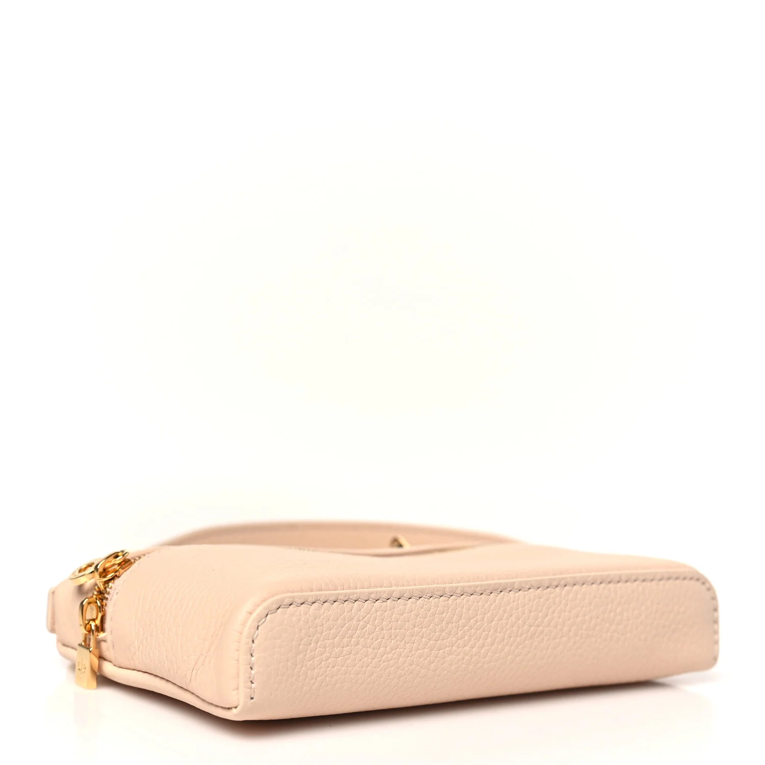 Grained Calfskin Extra Pocket Mini Pouch Creamed Honey