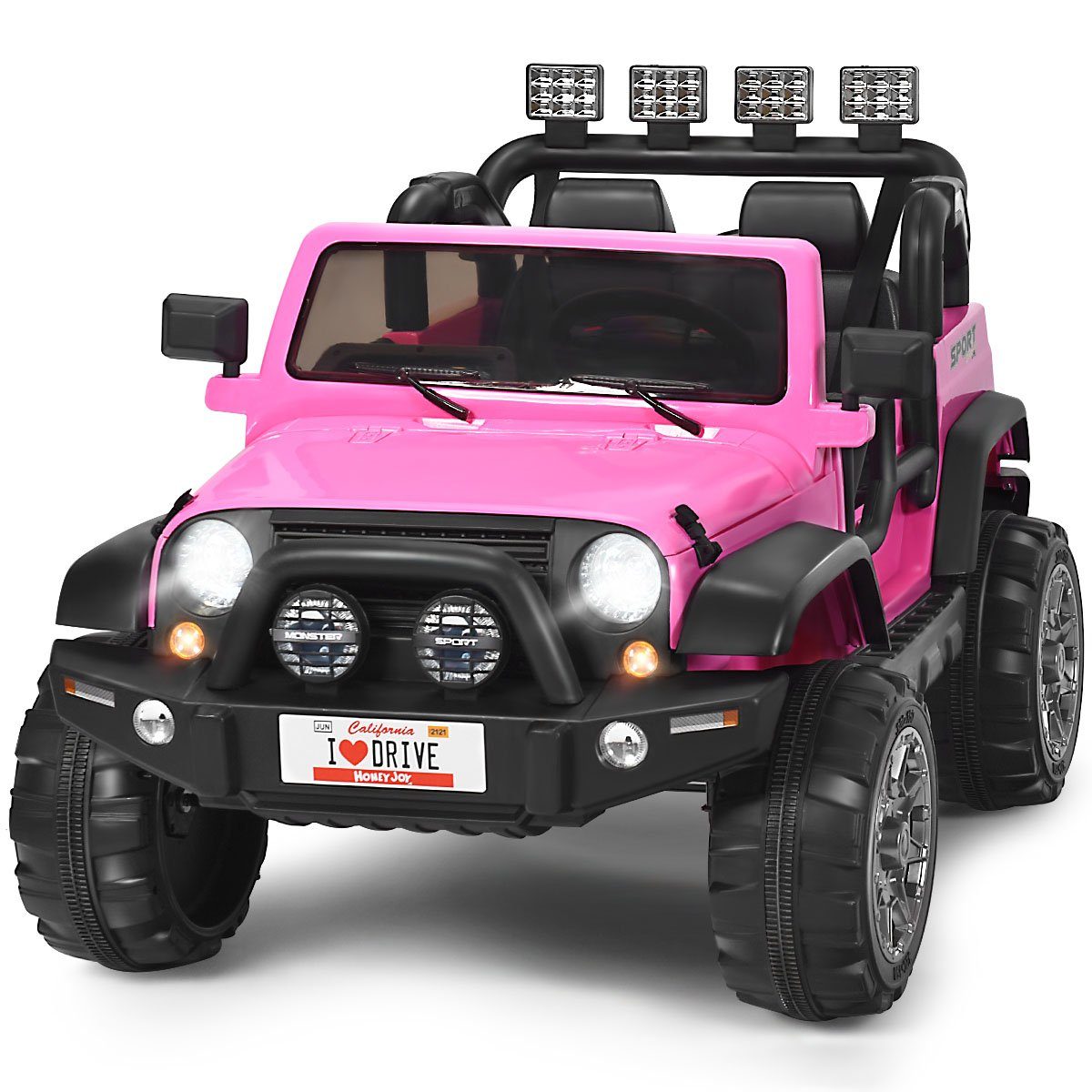 Elektroauto Jeep 2 Sitzer mit 3 Geschwindigkeiten rose
