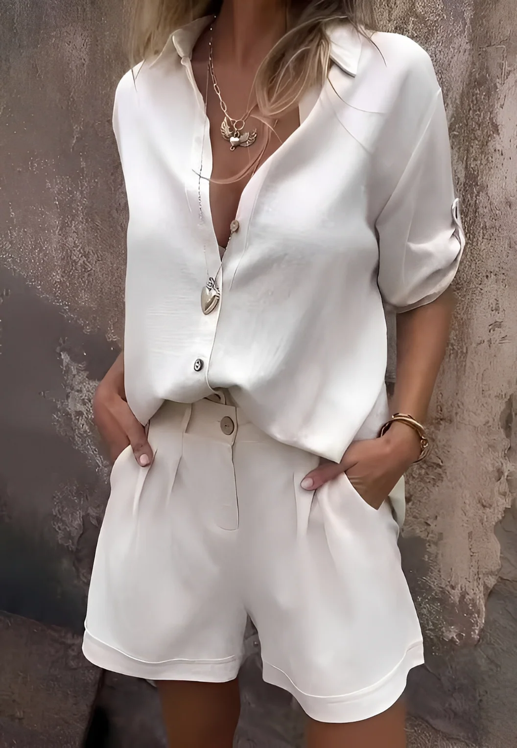 Minnie - Ensemble blouse et short décontracté