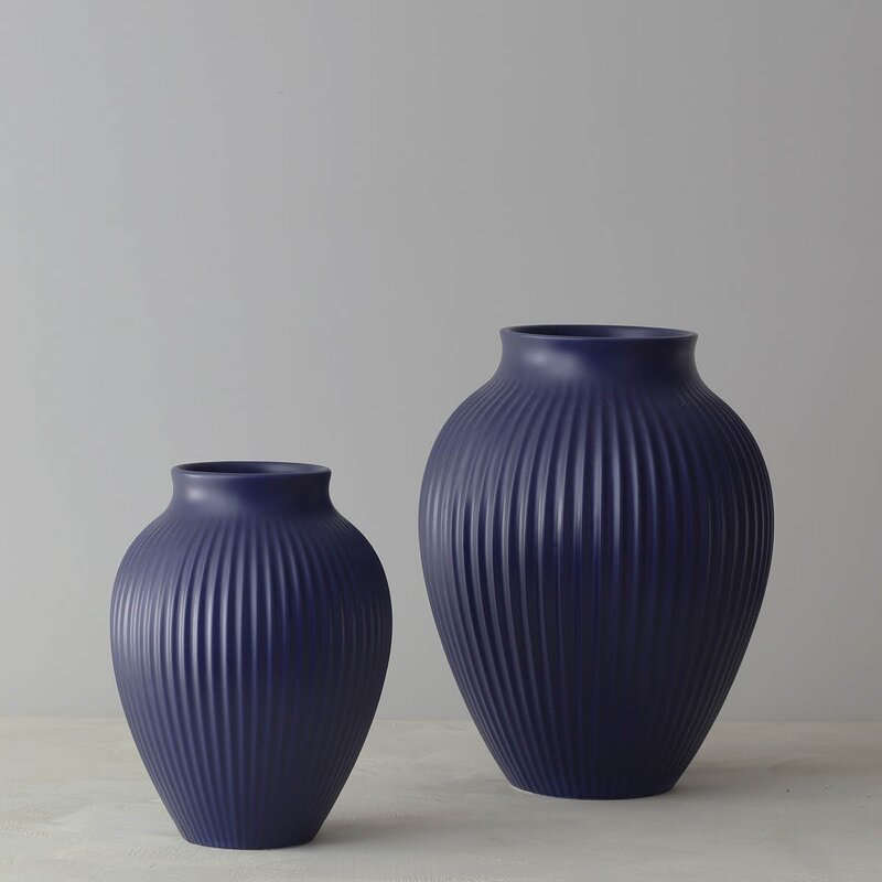Ripple vase 27 cm matt mørk blå