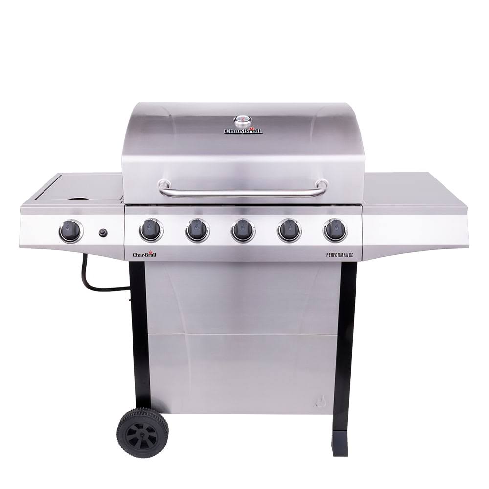 Char-Broil Performance Series Silver 5-Burner Liquid Propane GAS Grill with 1 Side Burner