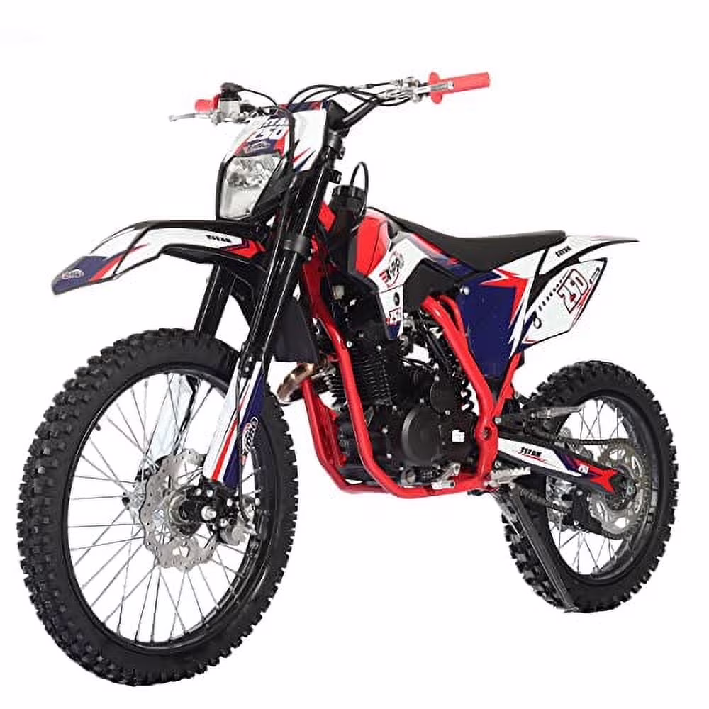 Brand New Titan 250cc Gas Pit Dirt Bike with LED Headlight, 5-Speed Manual Transmission, Electric/Kick Start! Big 21"/18" Wheels!(Black) - Image 7