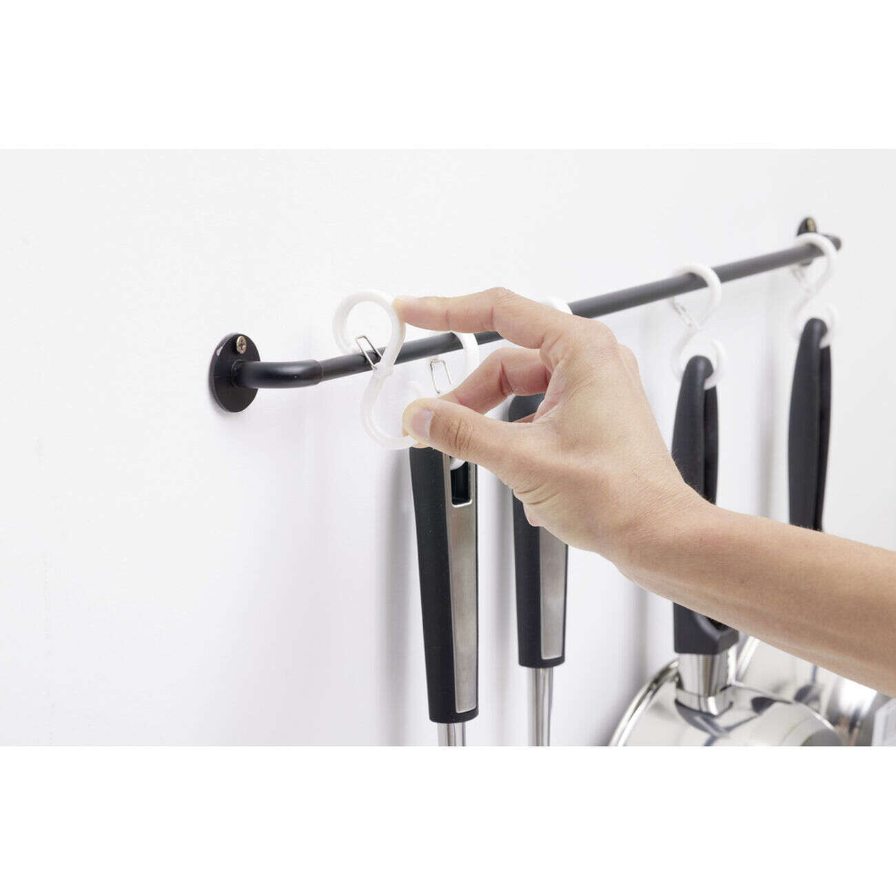 Crochet de suspension forme 8 plastique blanc 4 pièces 3x6,5cm