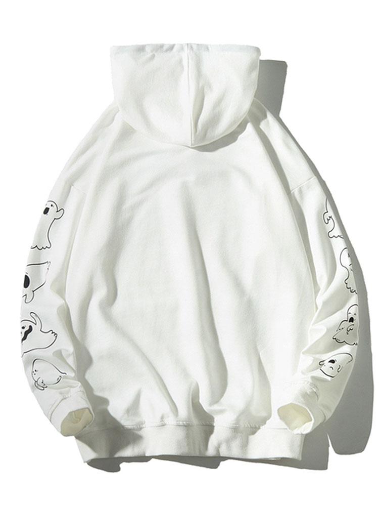 Sweat à capuche Relax Fit à imprimé fantôme