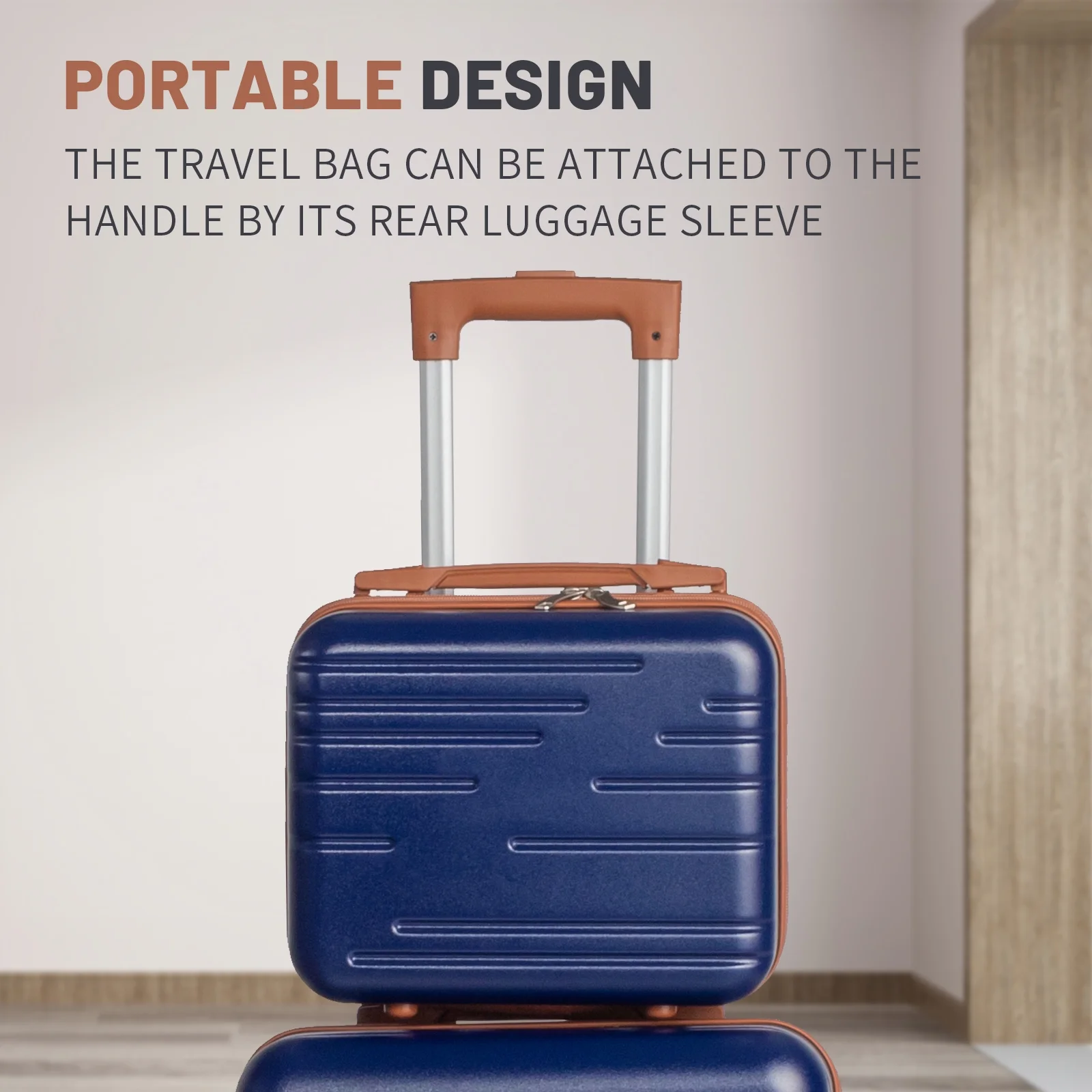 Zimtown Luggage 3 Piece Set Suitcase ABS Hardside Lightweight with TSA Lock Spinner Wheels, Beige