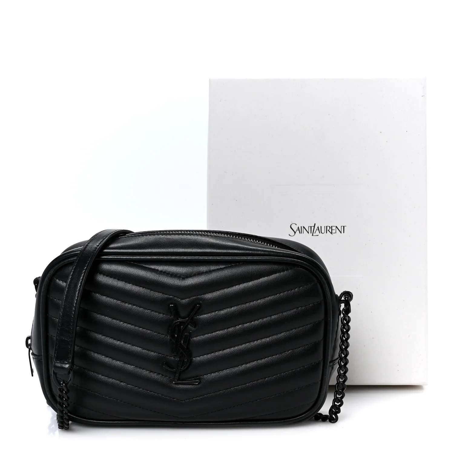 Calfskin Matelasse Monochrome Monogram Mini Lou Camera Bag Black