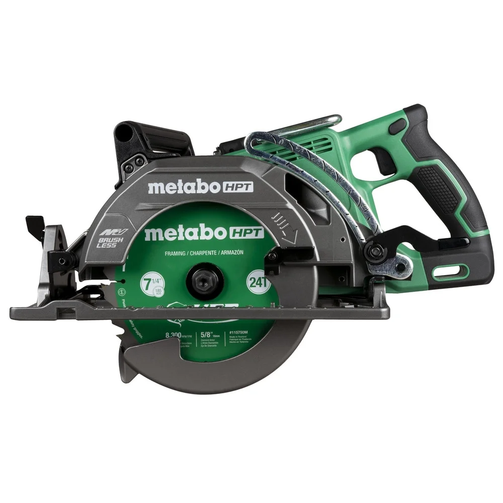 Metabo HPT 36V Multivolt 7 - 1/4 in Rear Handle Circular Saw, Lightweight Design, up to 500 2x4 Cuts per Charge, 53 Adjustable Bevel Capacity, Lifetime Tool Body Warranty, C3607DWA