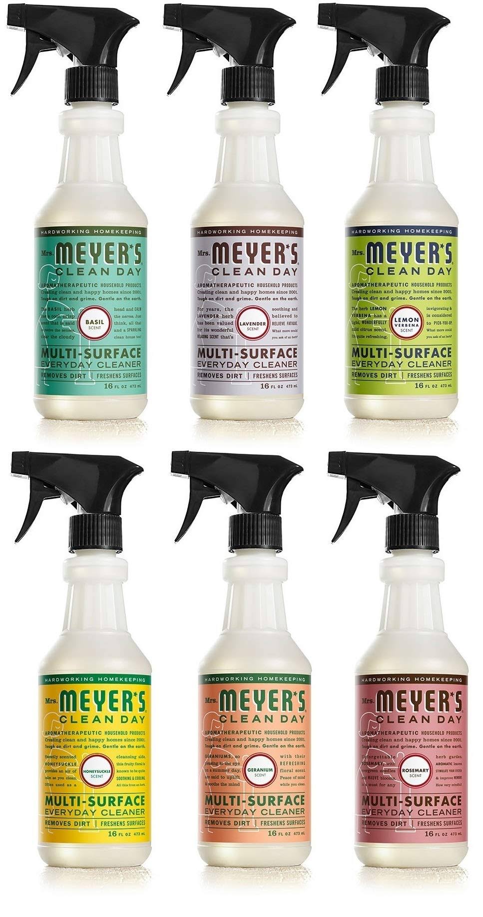 Mrs. Meyer's Clean Day Mrs. Meyer Multi Surface Cleaner Variety Pack Basil Lavender Lemon Verbena Honeysuckle