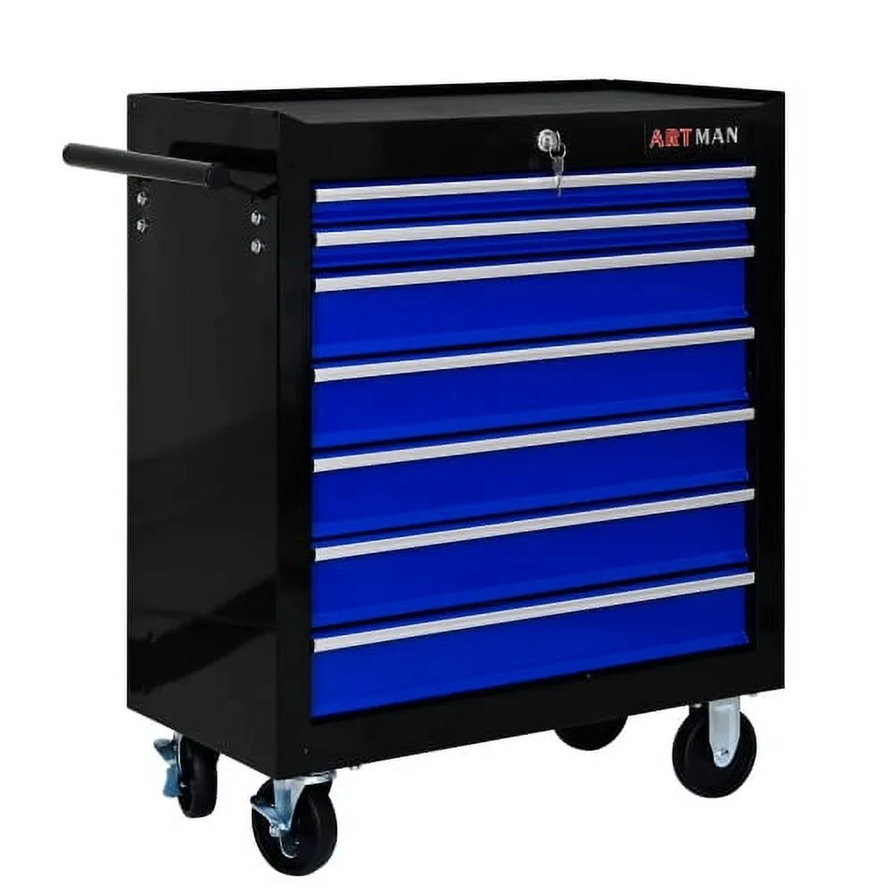 ARTMAN 7 Drawer Tool Rolling Storage Cart ,Tool Boxes Tool Chest with Wheels and Drawers for Garage Workshop Warehouse