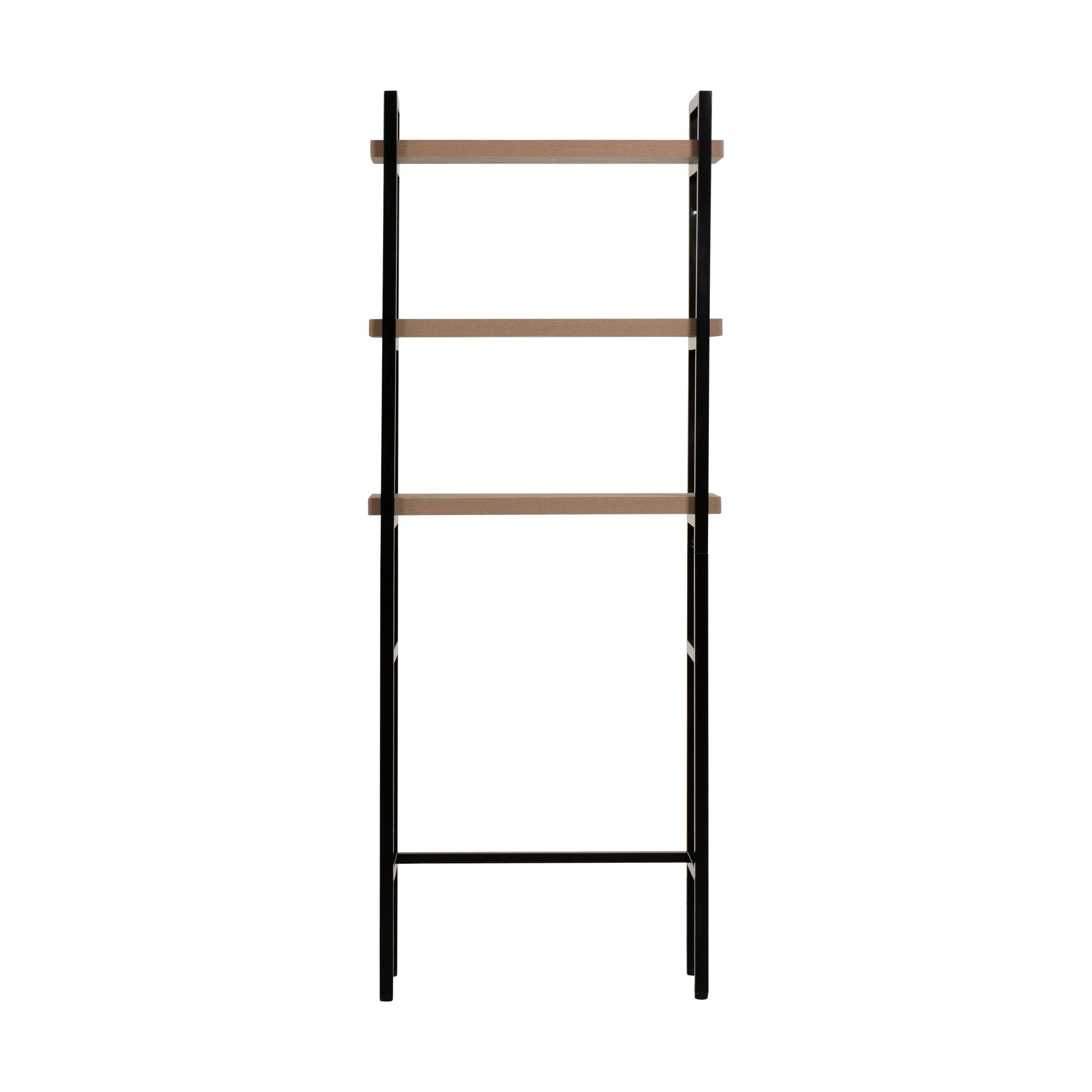 Better Homes & Gardens Jace 3-Shelf Over-the-Toilet Rack, Black Frame & Oak Shelves