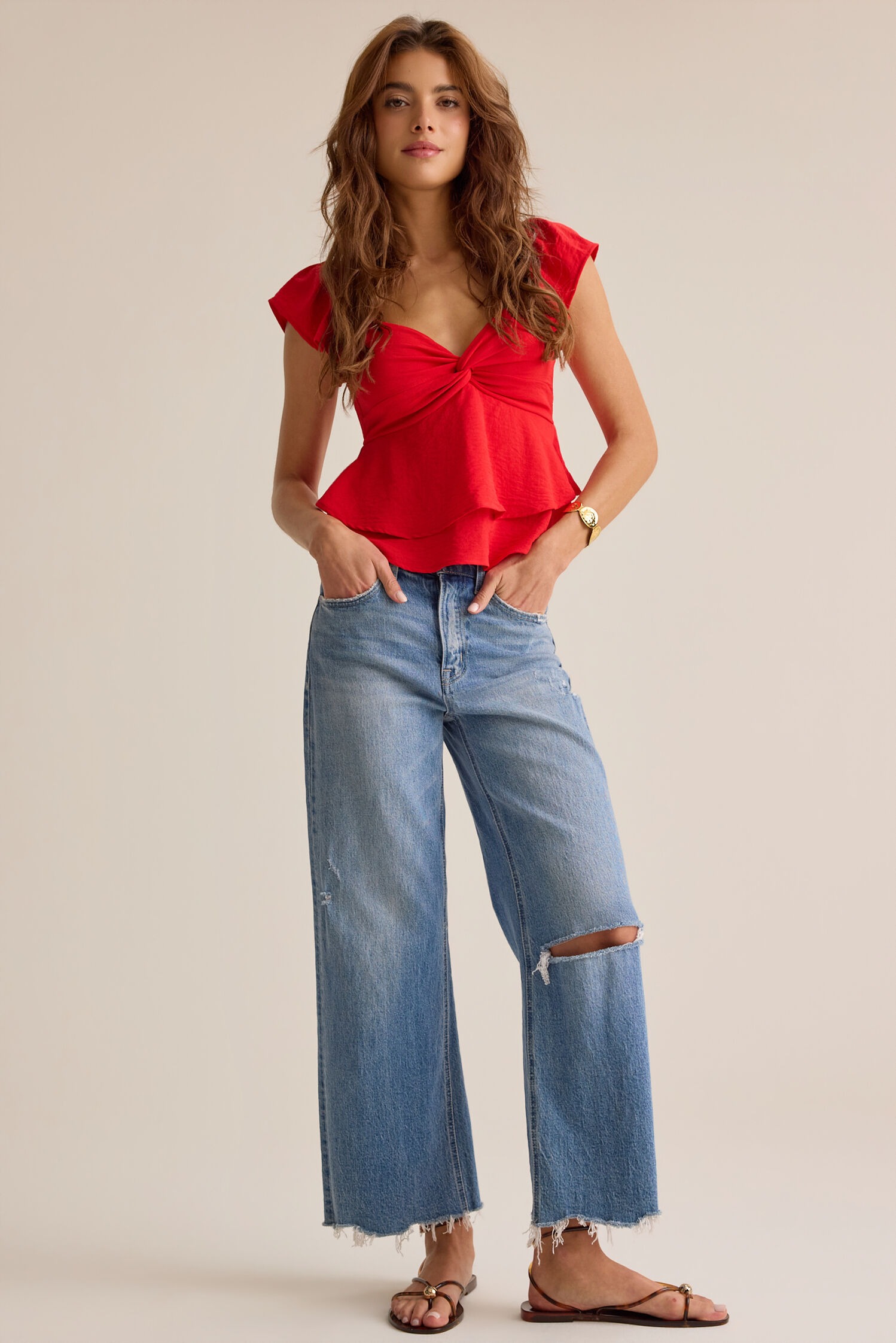 Cressida Flutter Sleeve Babydoll Top
