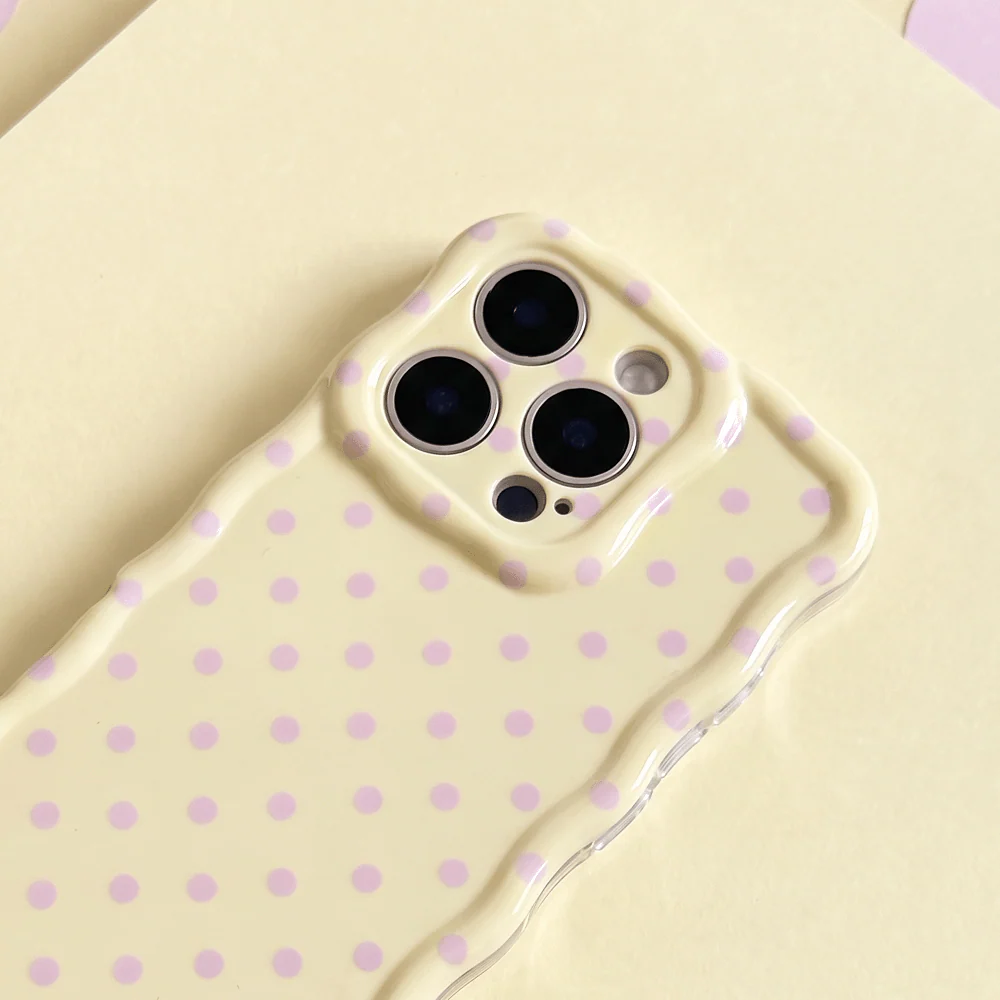 Wavy Phone Case - Butter Blush Polka Dot