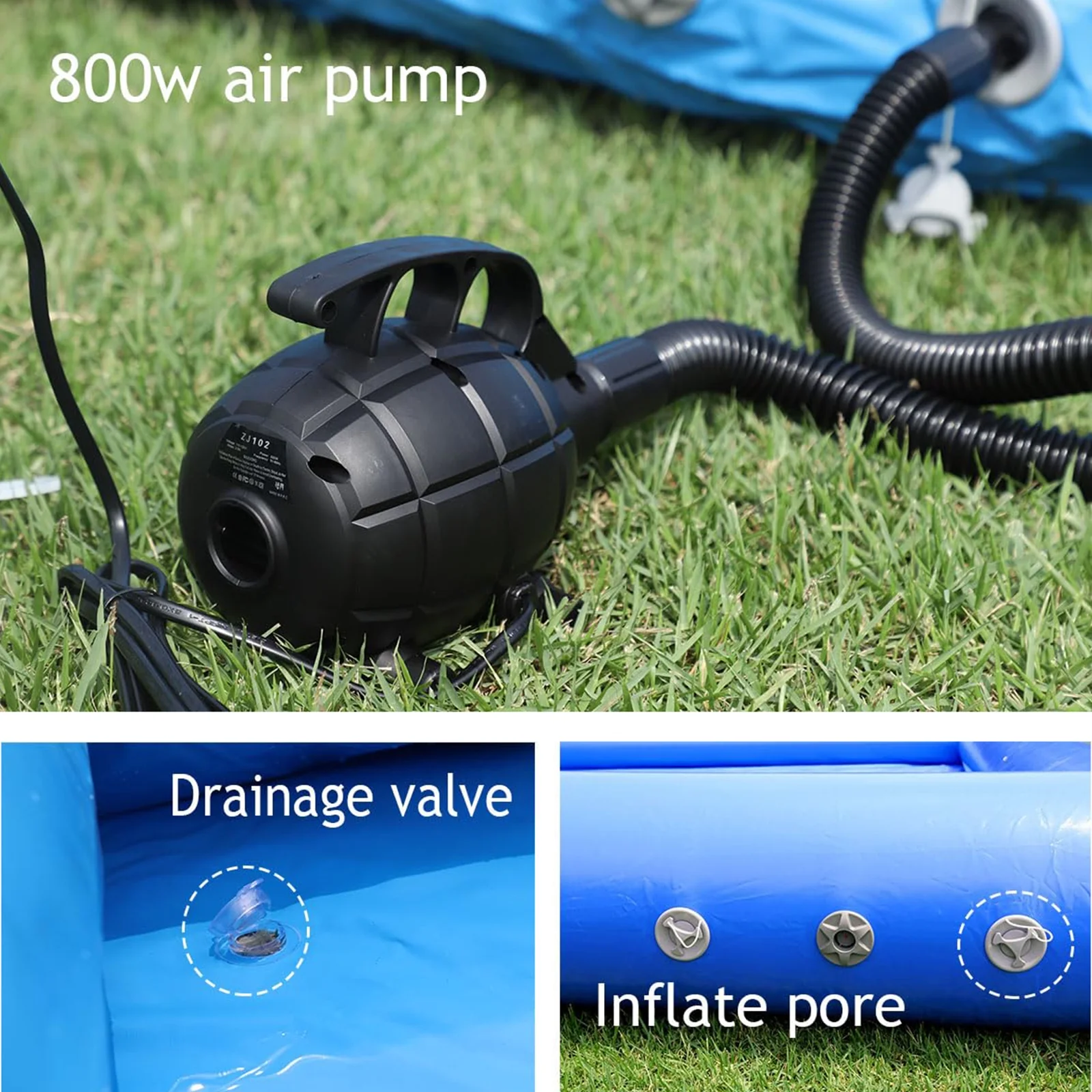33FT Inflatable Volleyball Court, 2 in 1 Volleyball Pool Football Court Water Soccer Field with 800W Blower for Beach Backyard Outdoor Summer Party,33ft(L) x 16.5ft(W) x 7ft(H) - Image 8
