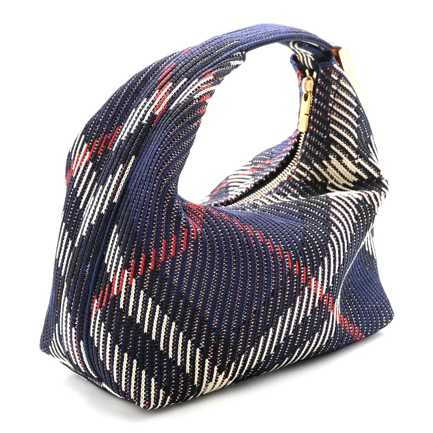 Canvas Knitted Check Mini Peg Duffle Bag Marine