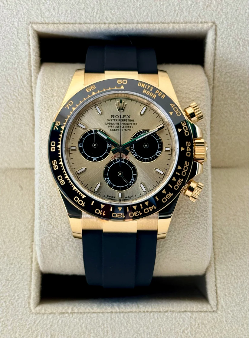 [Super Clone]Rolex Daytona Yellow Gold /Ceramic / Golden /Oysterflex m126518LN-0012
