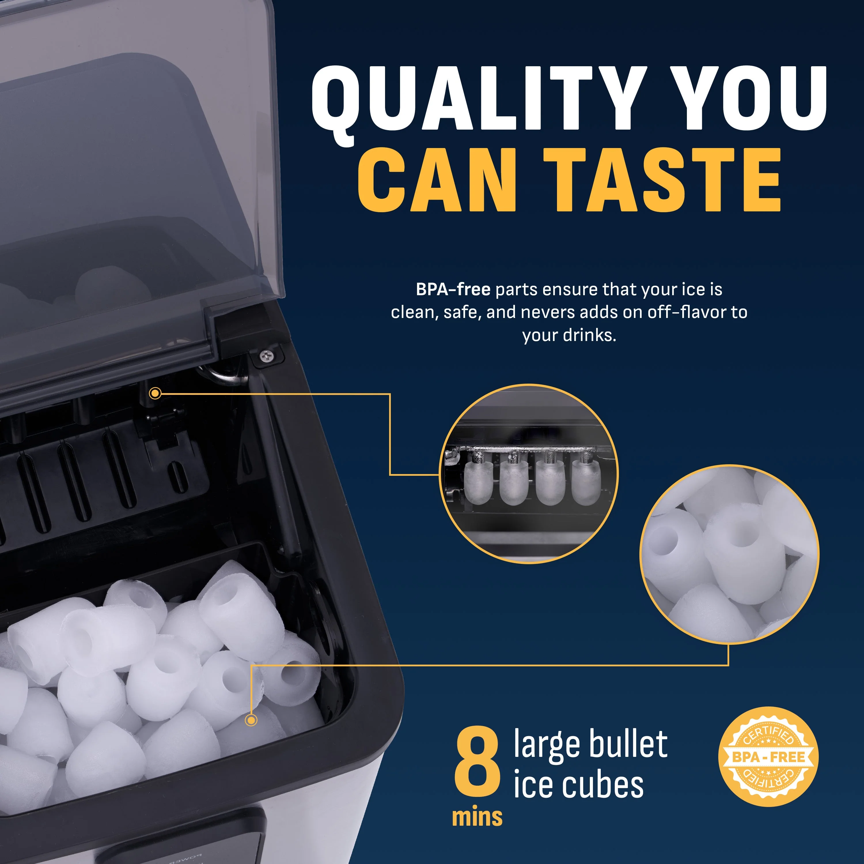 Newair Countertop Ice Maker, Bullet Ice