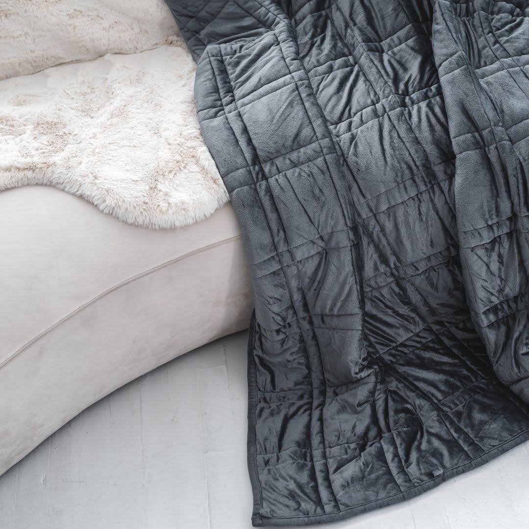 15lb Ultra Plush Minky Weighted Blanket - Gray