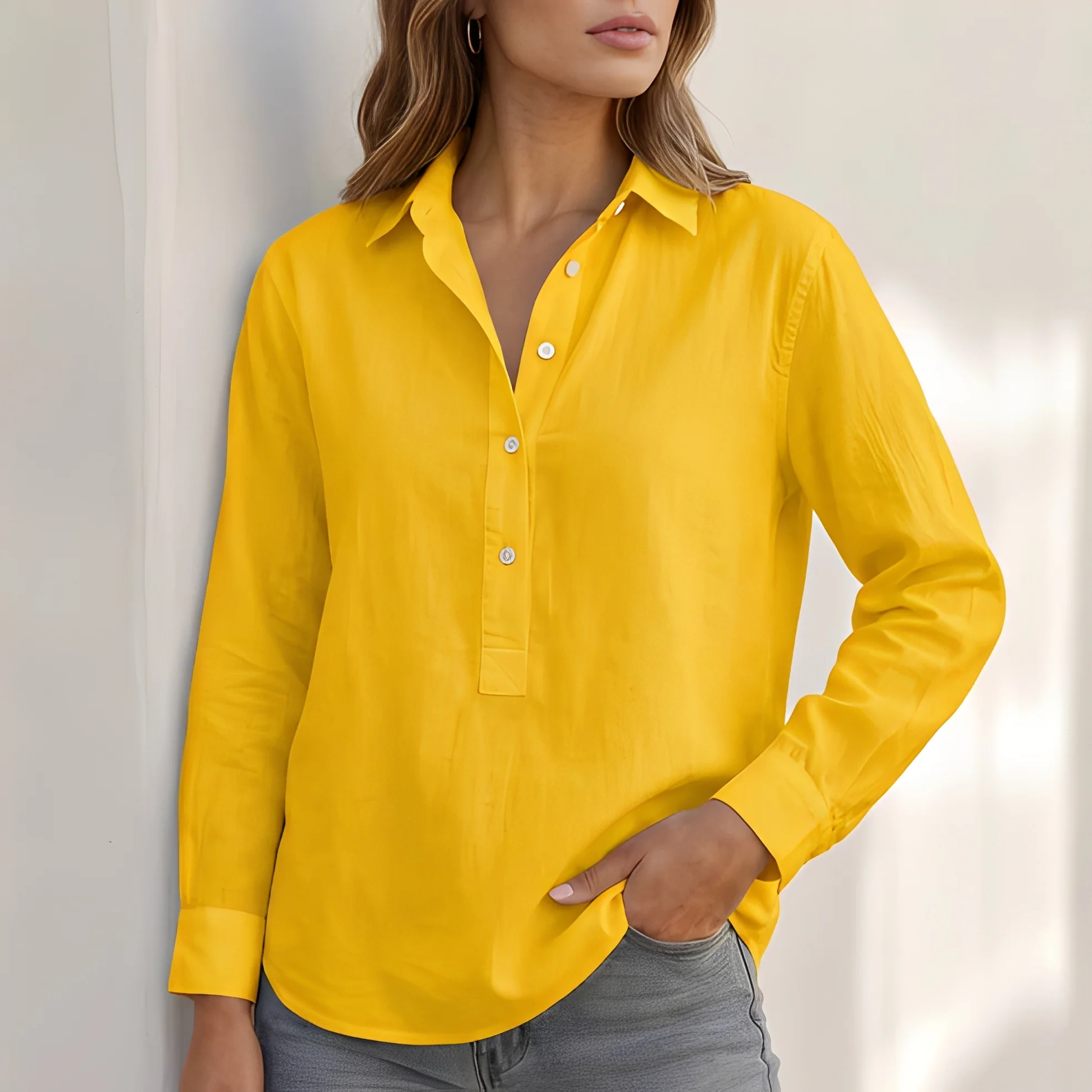Andy - Blouse élégante à col en V pour femme