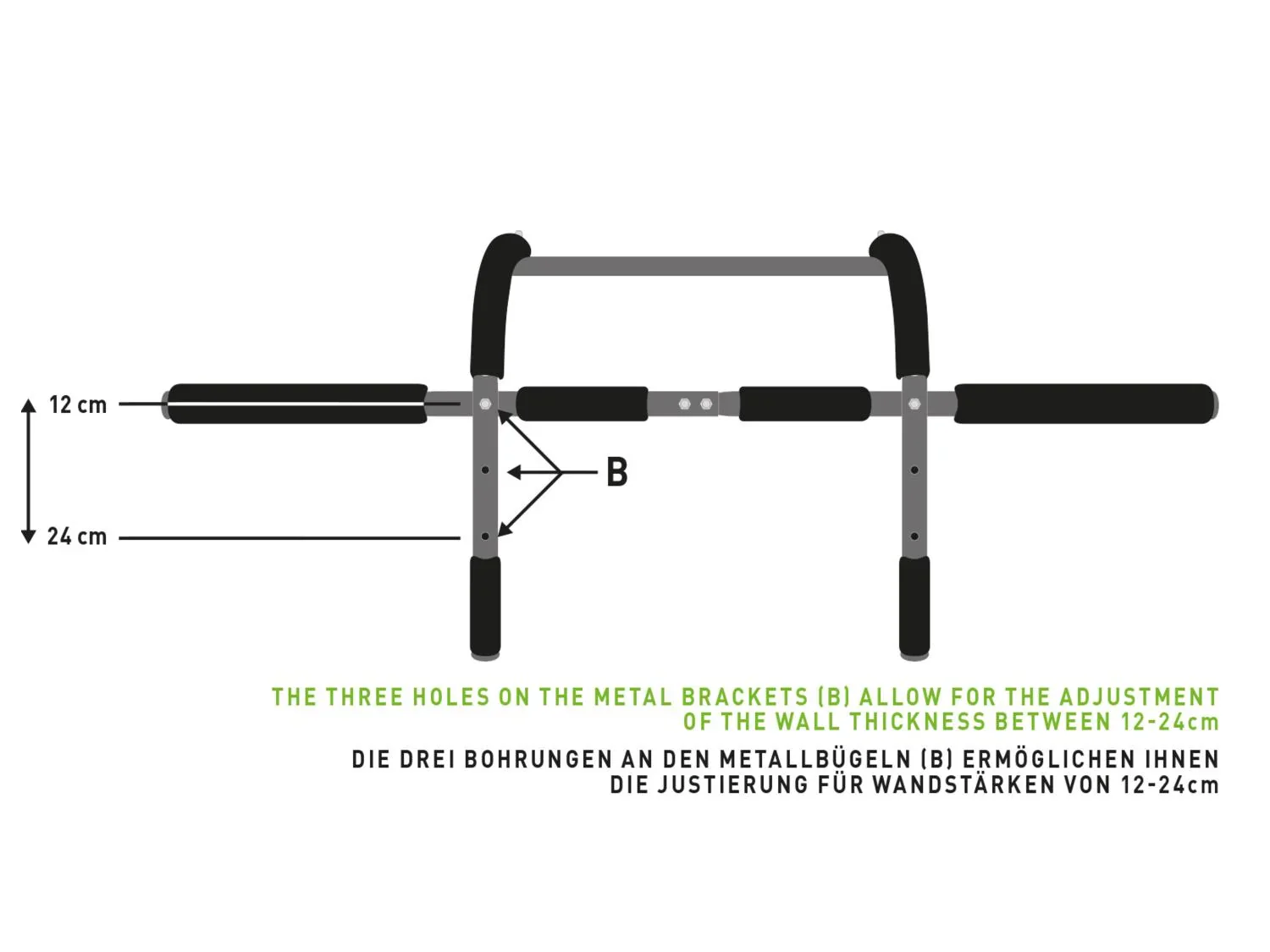Schildkrt Barre de traction multifonctionnelle 4 en 1, 550 x 80 x 231 mm