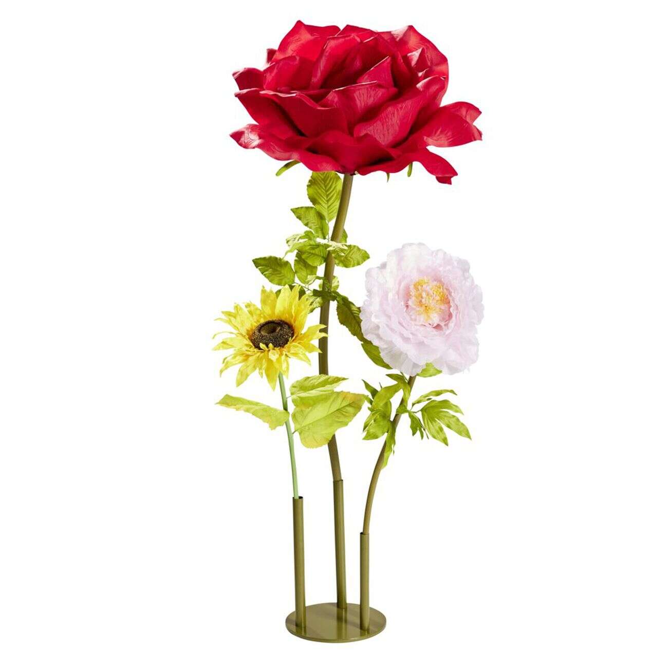 Fleur tige pivoine rose artificielle XL Ø35xH110